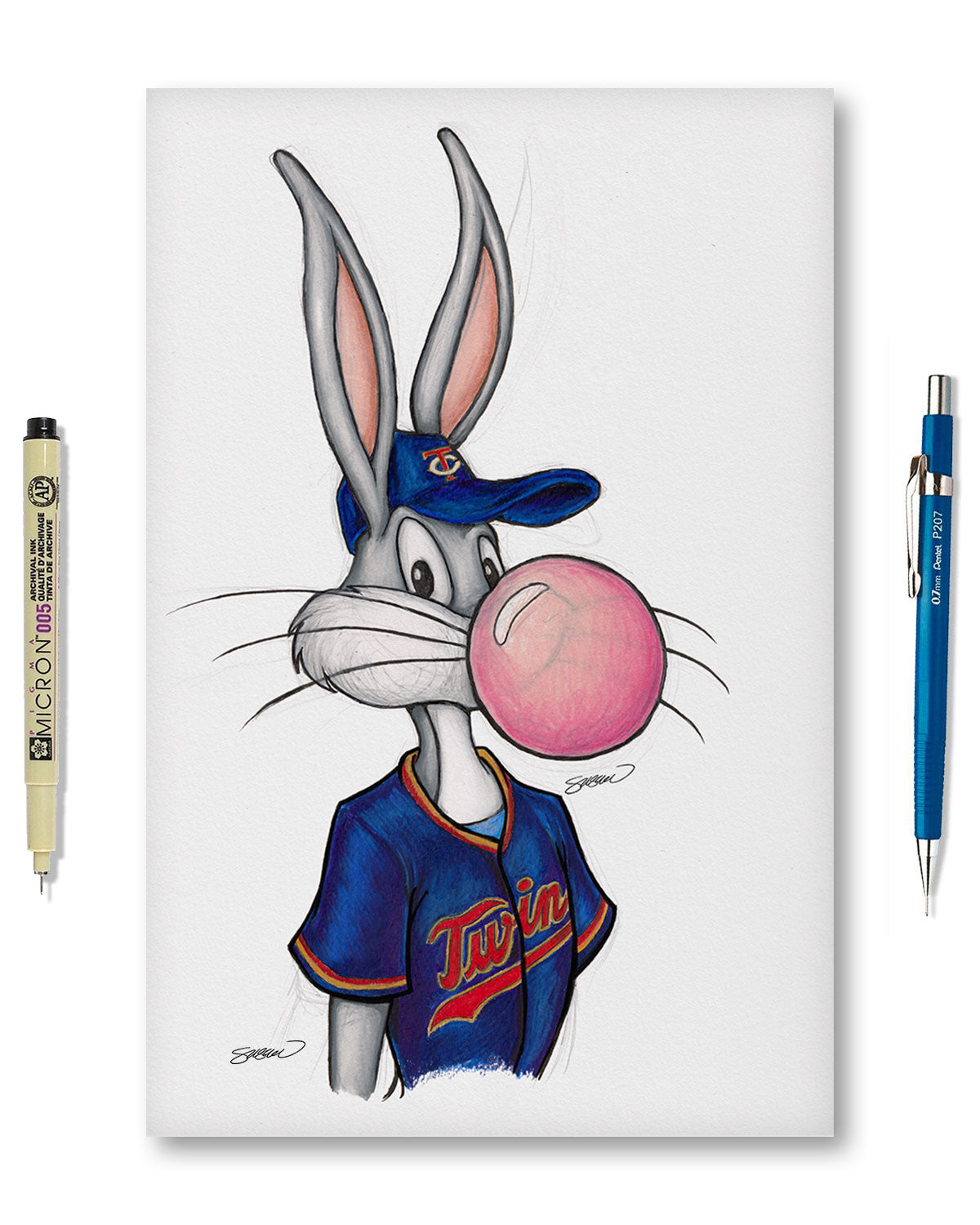 Bubblegum Bugs x MLB Twins Limited Edition Fine Art Print