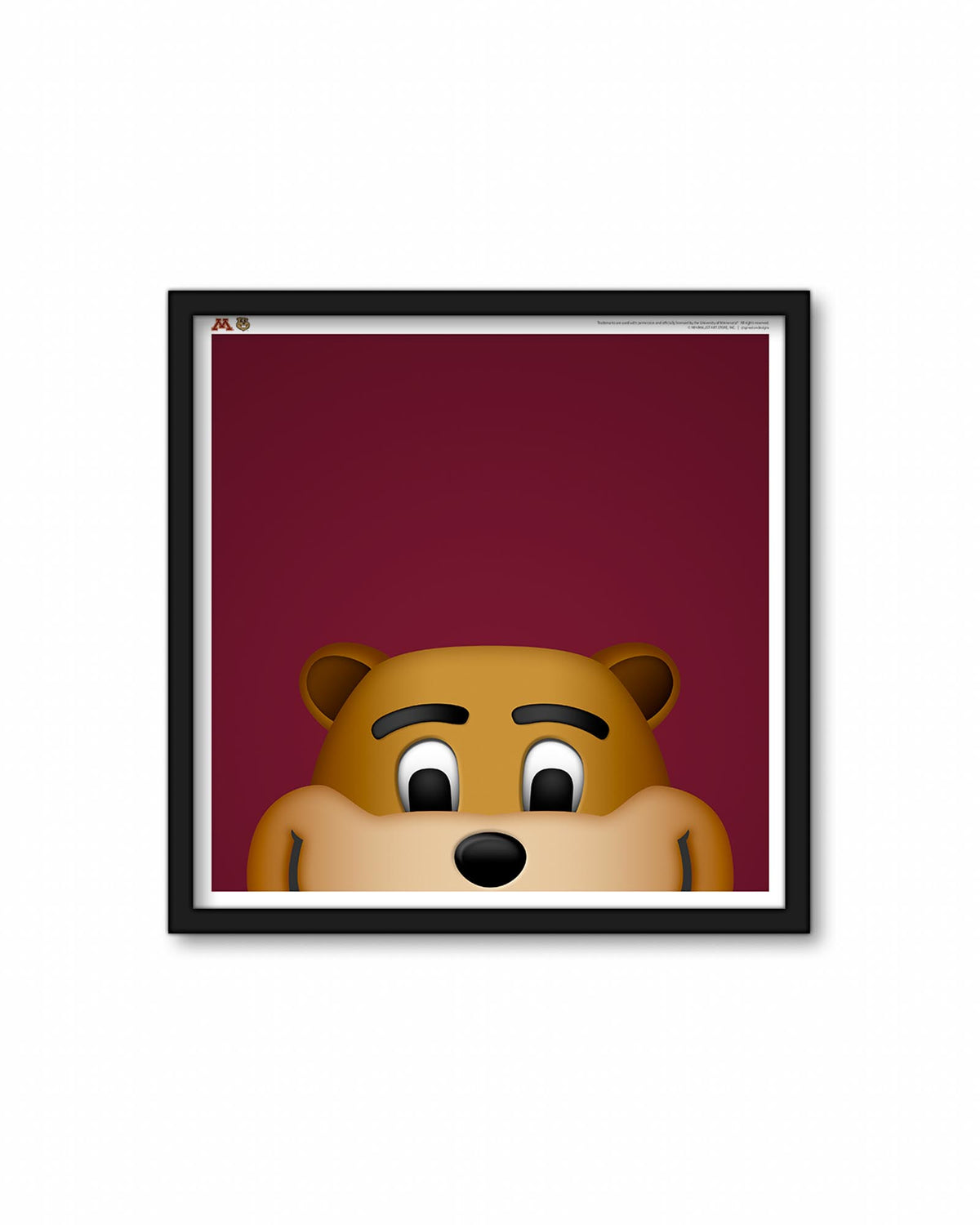 Minimalist Goldy Gopher Square Poster Print