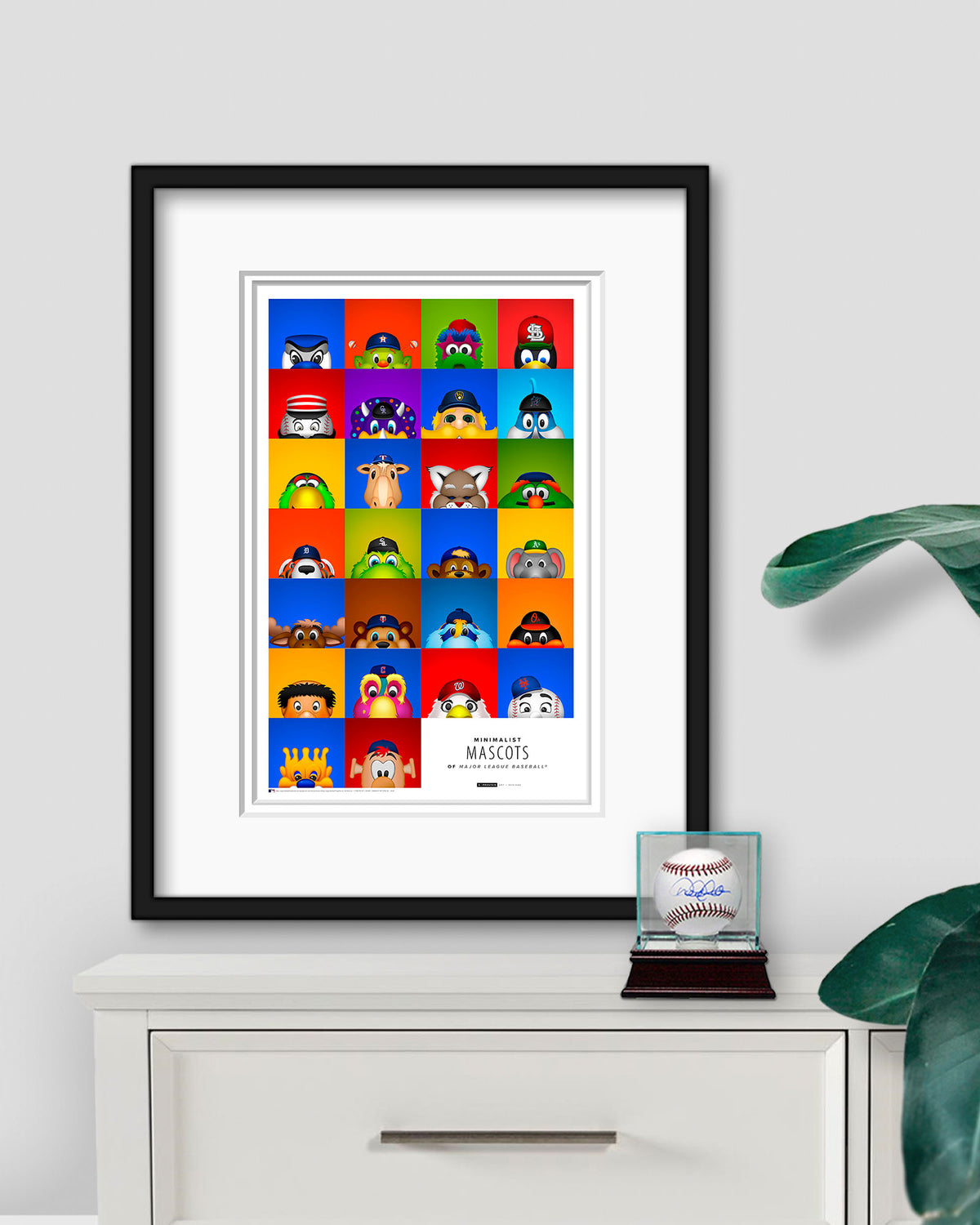 Minimalist All MLB Mascots Poster Print