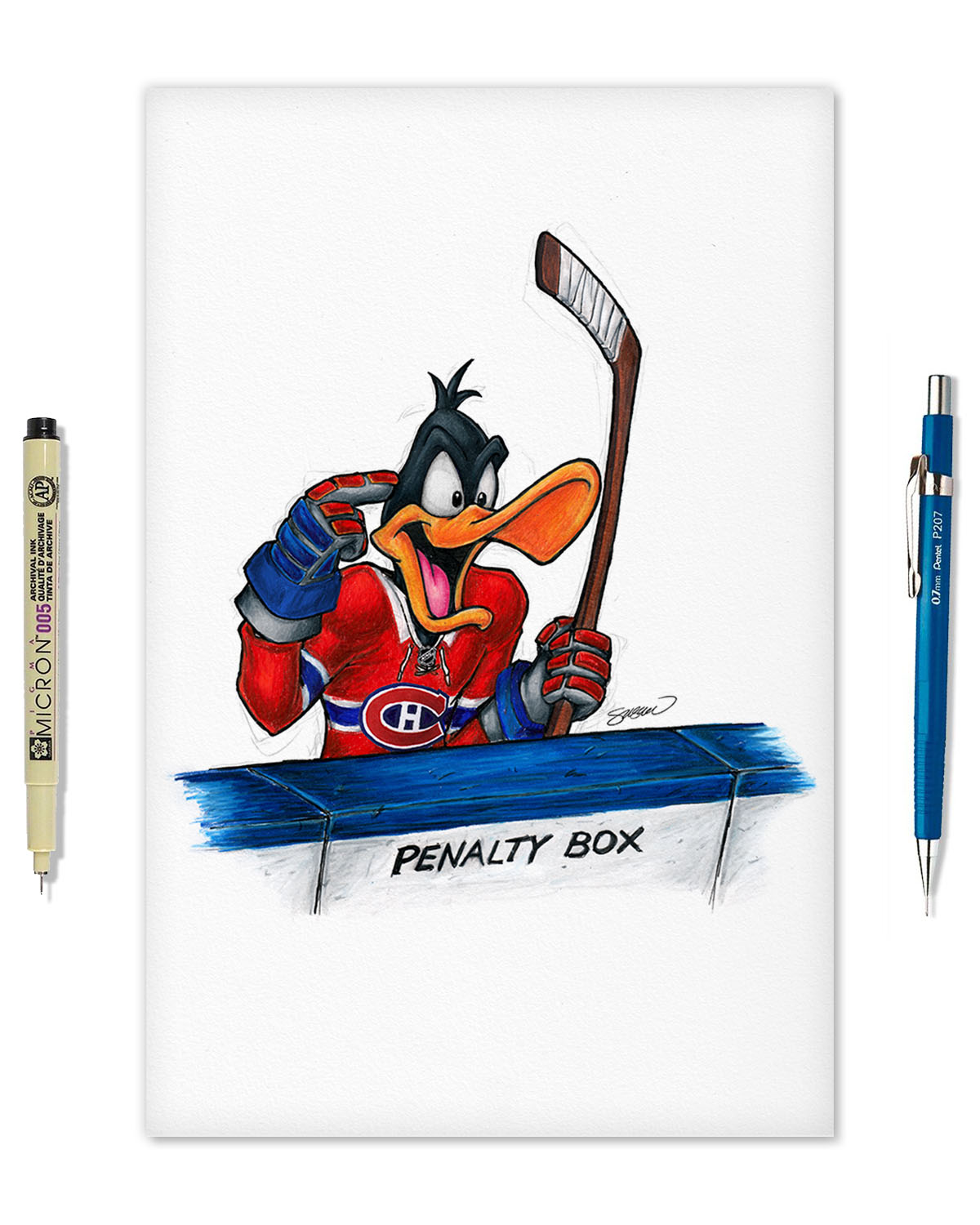 Duck Season Hockey Season x NHL Montreal Canadiens Daffy Duck Limited Edition Fine Art Print