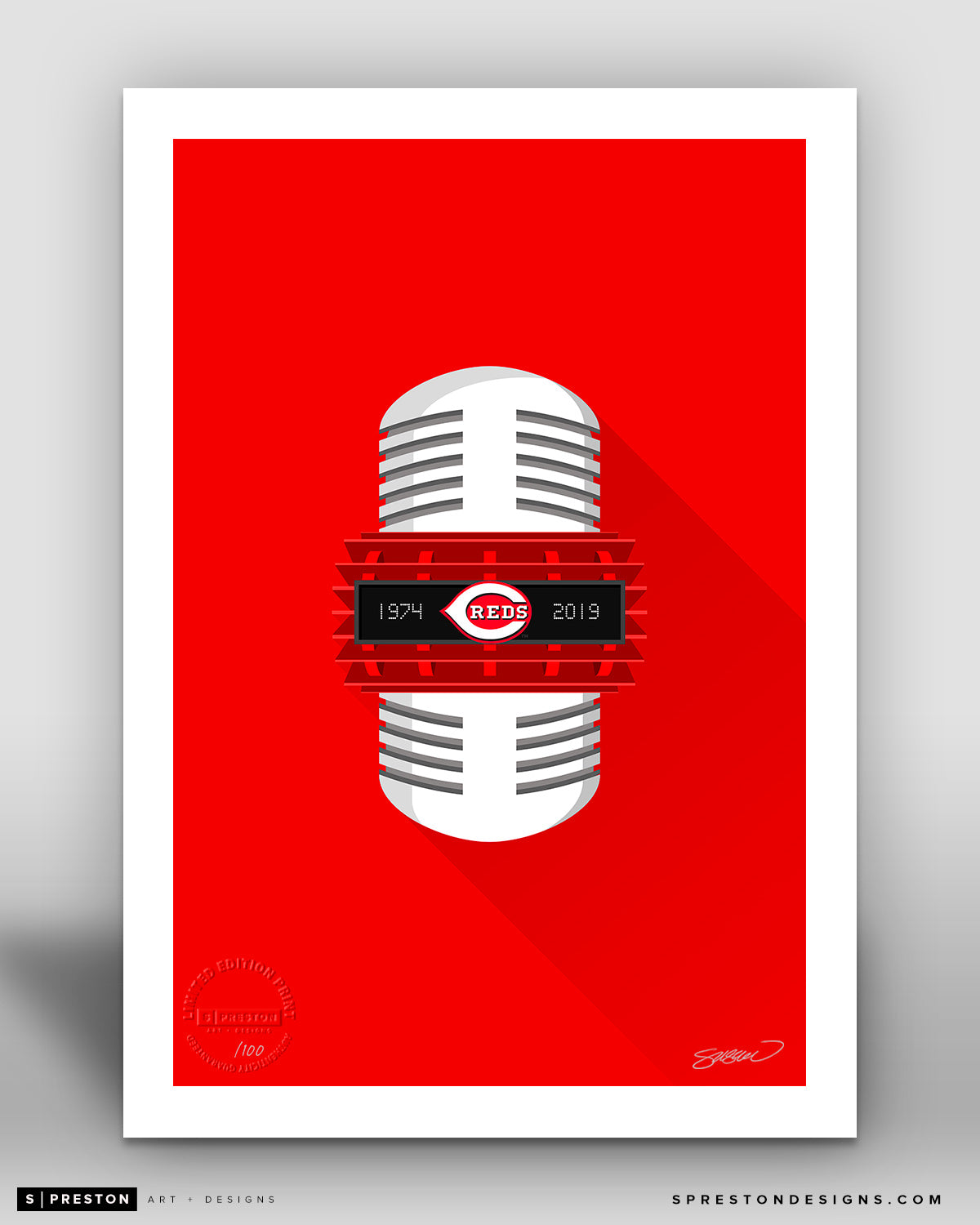 Minimalist Reds Broadcasting print - Cincinnati Reds - S. Preston
