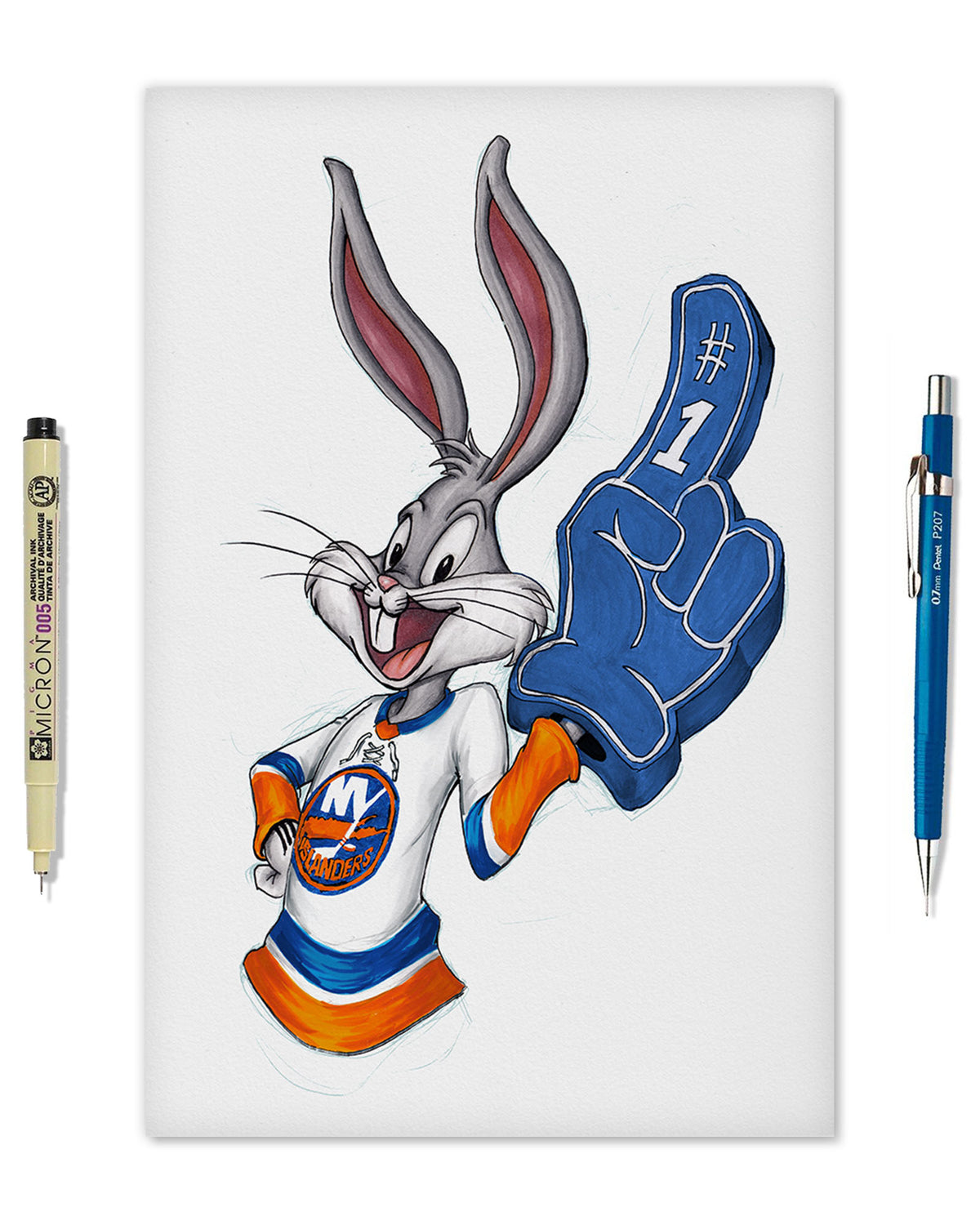 Rabbit Hockey Fan x NHL Islanders Bugs Bunny Limited Edition Fine Art Print
