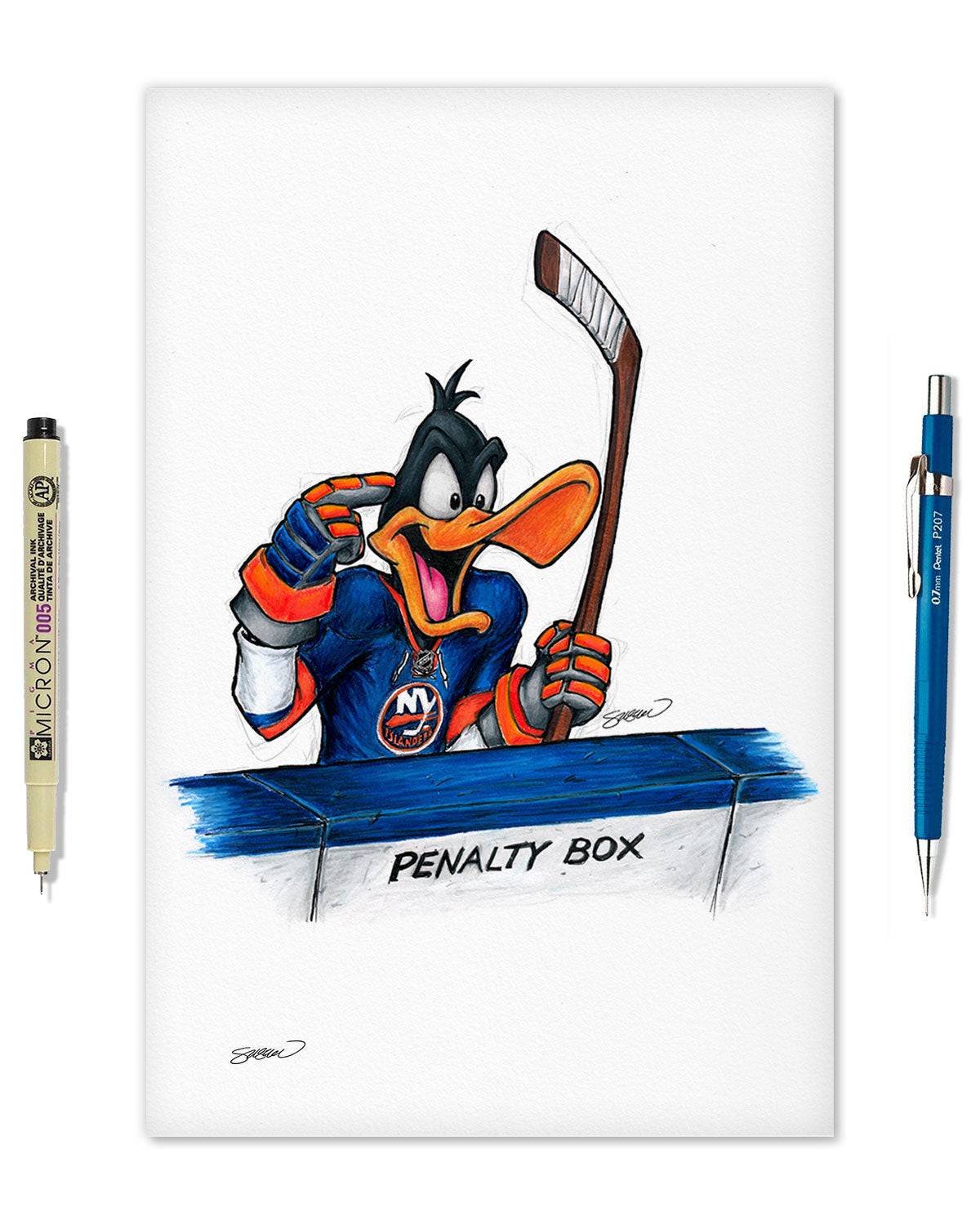 Duck Season Hockey Season x NHL Islanders Daffy Duck Limited Edition Fine Art Print