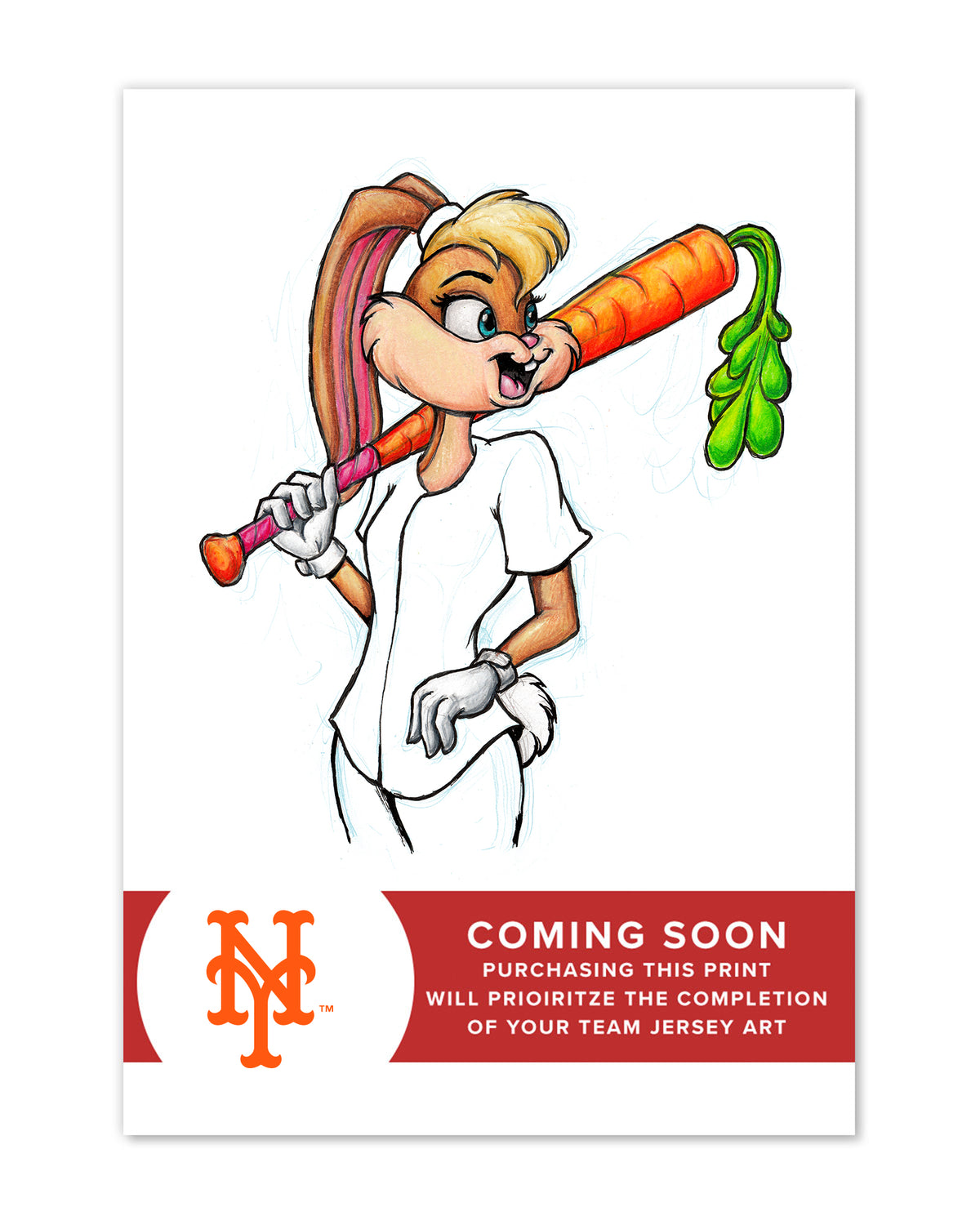 Lola Bunny x MLB Mets Limited Edition Fine Art Print