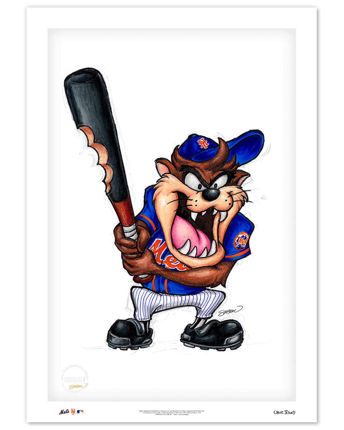 Taz On Deck x MLB Mets Limited Edition Fine Art Print