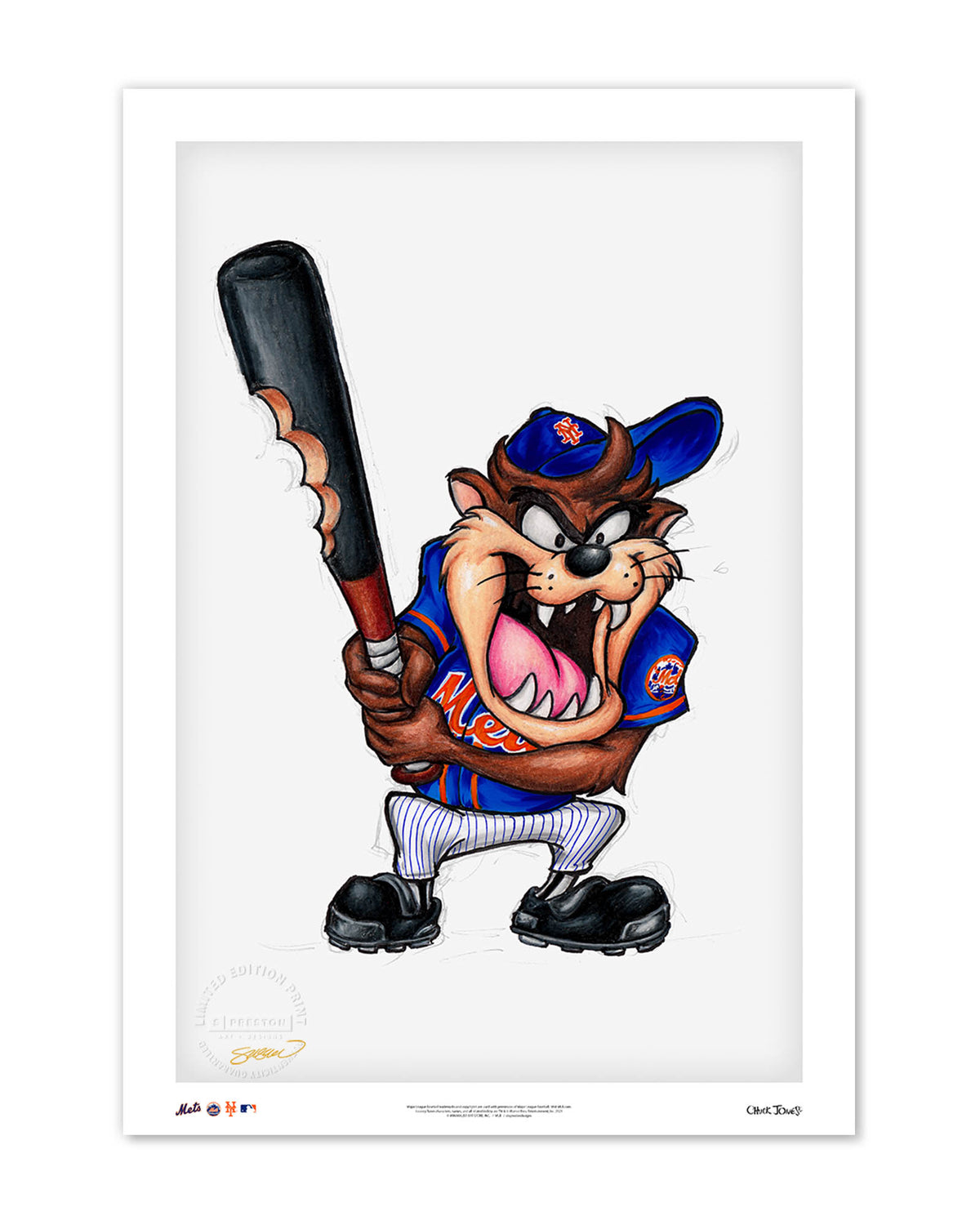 Taz On Deck x MLB Mets Limited Edition Fine Art Print
