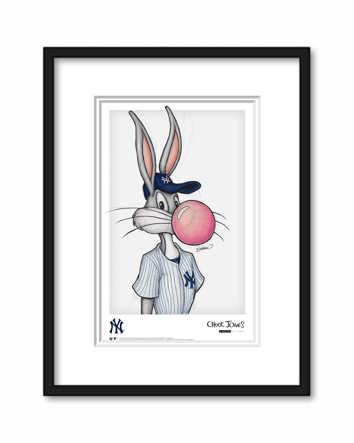 Bubblegum Bugs x MLB Yankees Bugs Bunny Poster Print