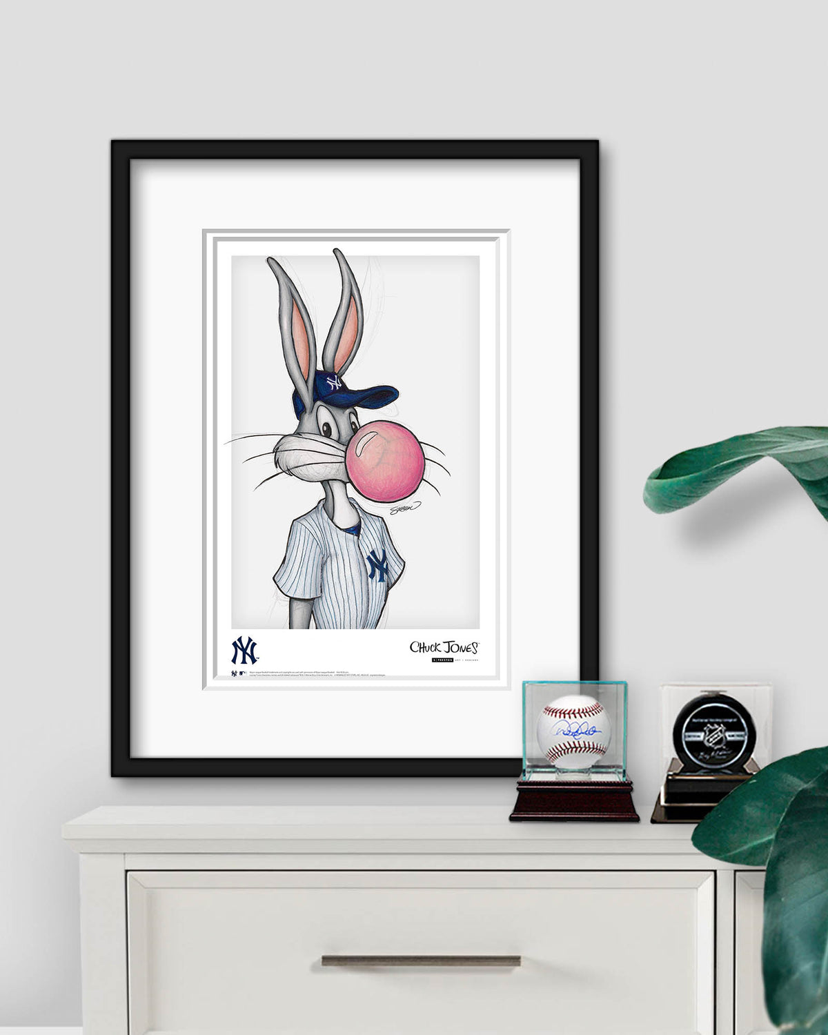 Bubblegum Bugs x MLB Yankees Bugs Bunny Poster Print