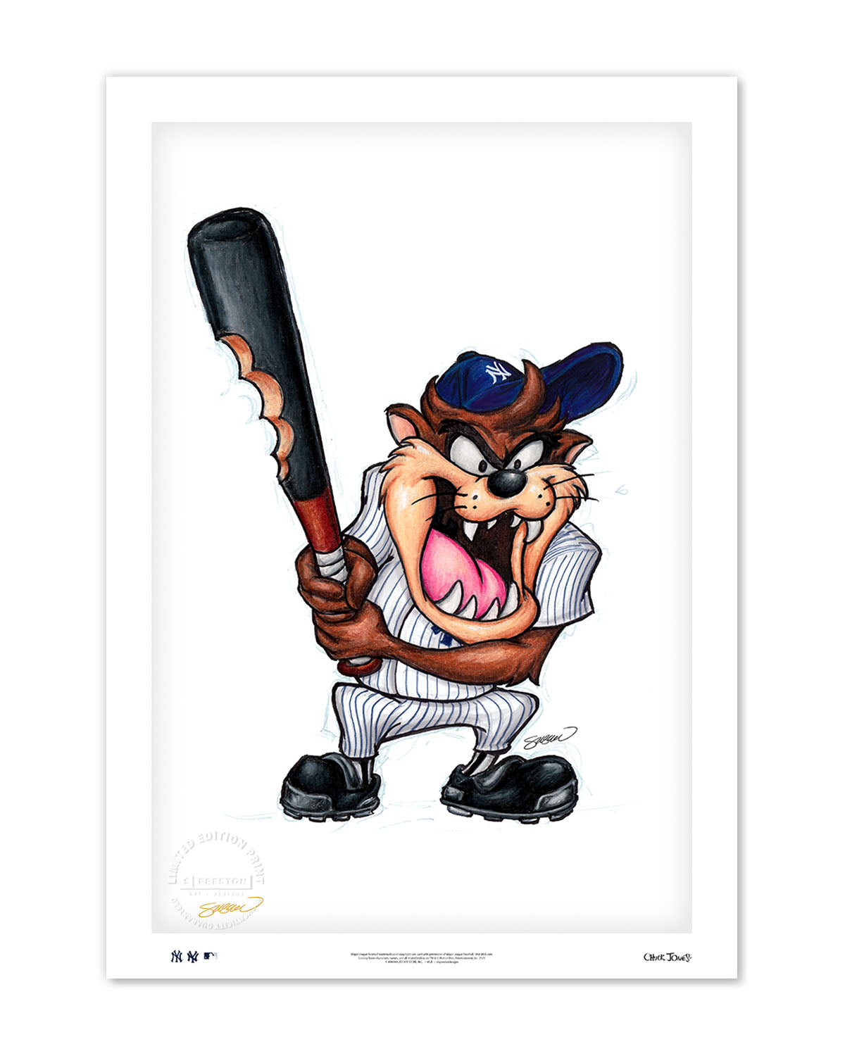 Taz On Deck x MLB Yankees Limited Edition Fine Art Print