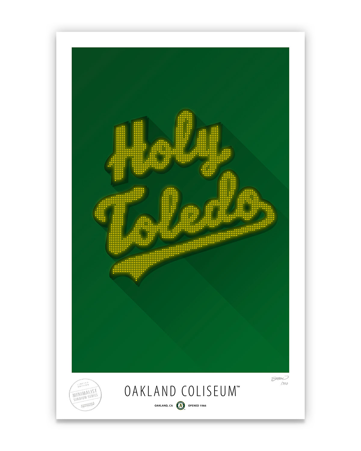 Minimalist Oakland Coliseum Oakland Athletics - S. Preston – S. Preston Art  + Designs