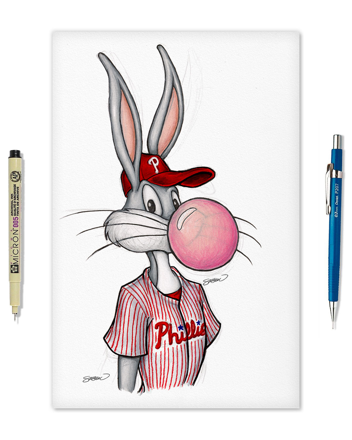 Bubblegum Bugs x MLB Phillies Limited Edition Fine Art Print