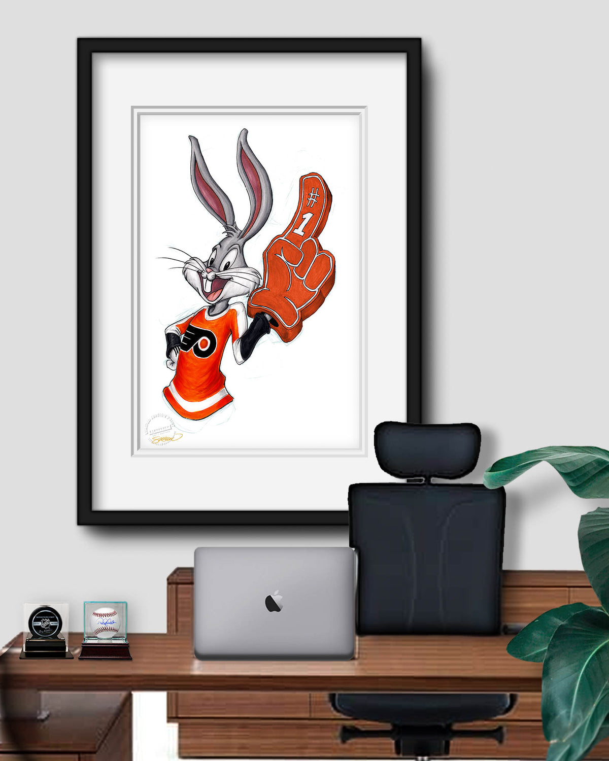 Rabbit Hockey Fan x NHL Flyers Bugs Bunny Limited Edition Fine Art Print