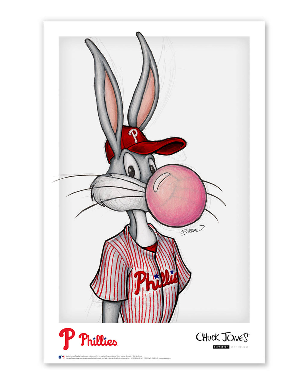 Bubblegum Bugs x MLB Phillies Bugs Bunny Poster Print by S. Preston – S ...