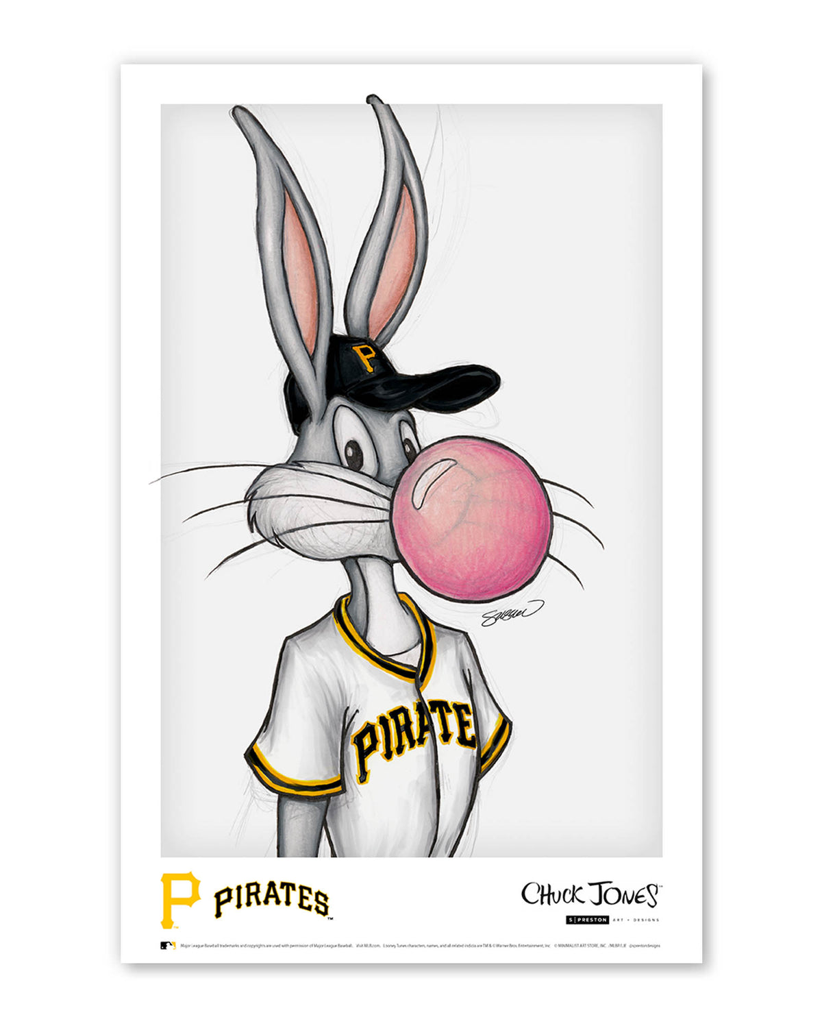 Bubblegum Bugs x MLB Pirates Bugs Bunny Poster Print