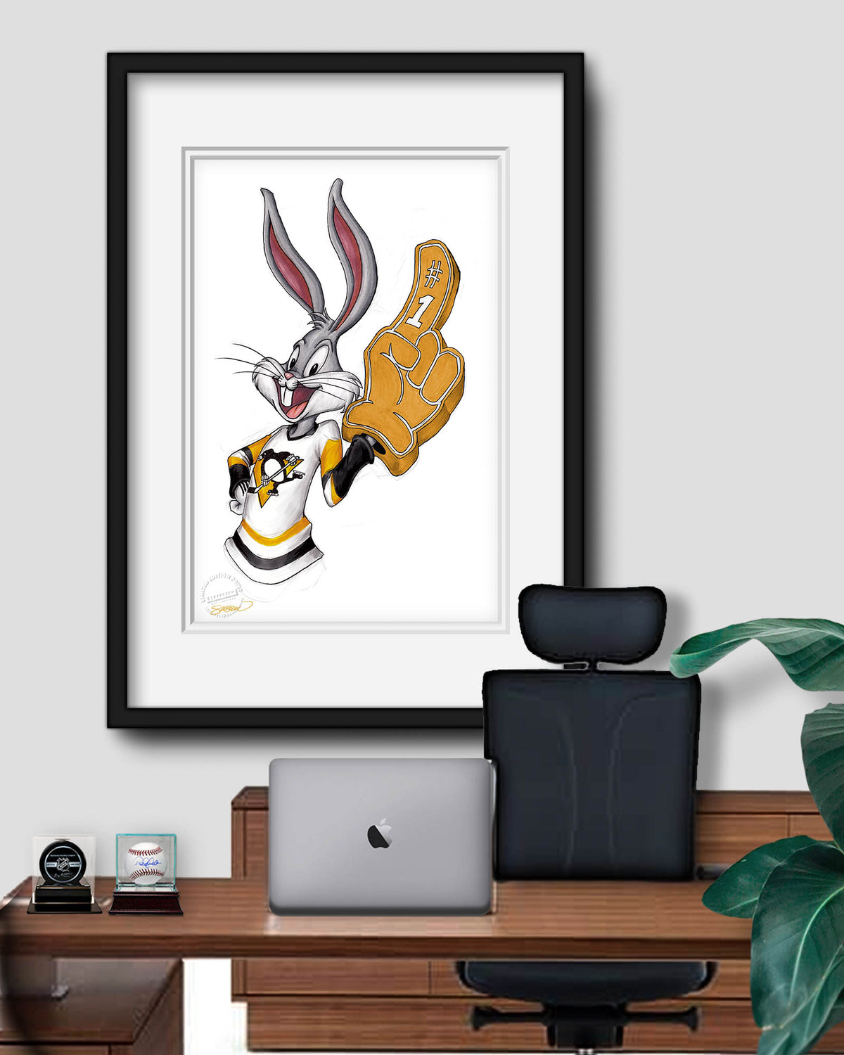 Rabbit Hockey Fan x NHL Penguins Bugs Bunny Limited Edition Fine Art Print