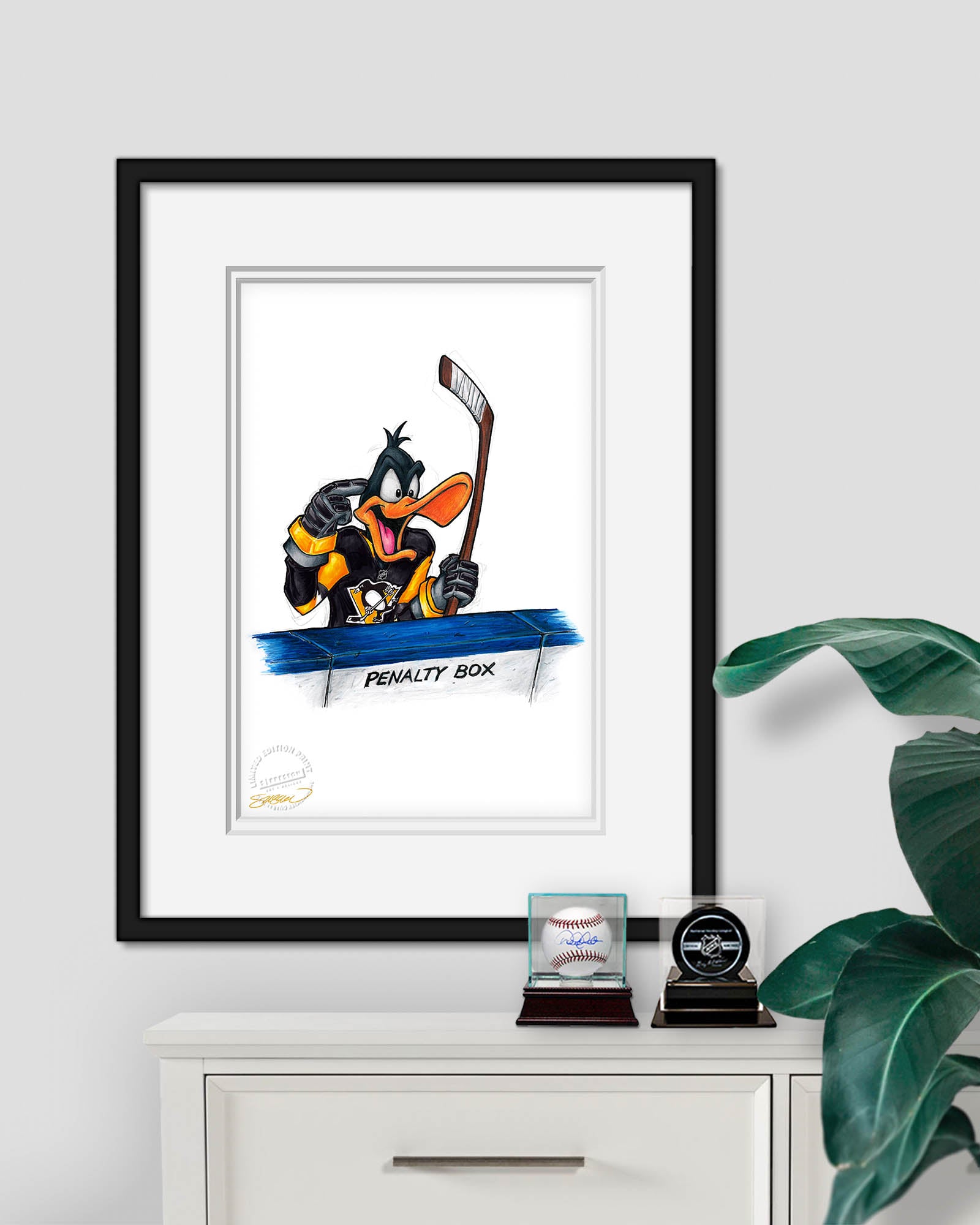 Duck Season Hockey Season x NHL Penguins Daffy Duck Limited Edition Fine  Art Print