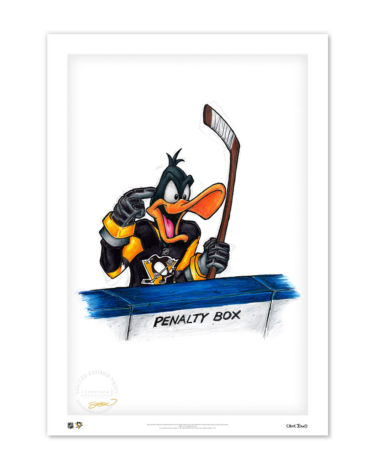 Duck Season Hockey Season x NHL Penguins Daffy Duck Limited Edition Fine Art Print