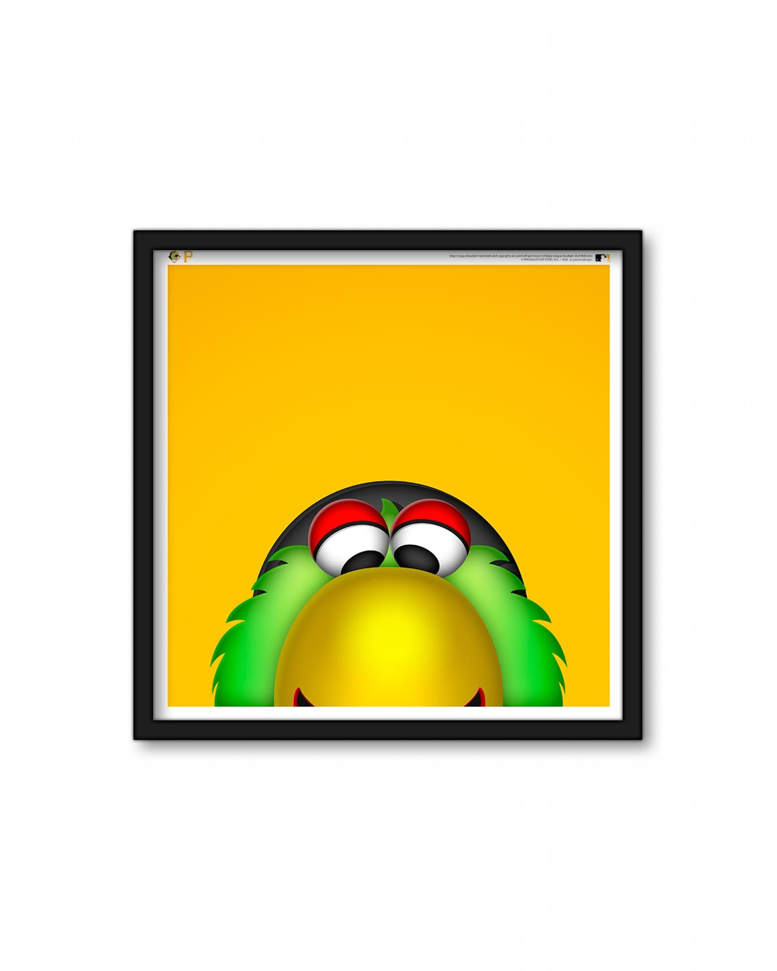 Minimalist Pirate Parrot Square Poster Print Pittsburgh Pirates