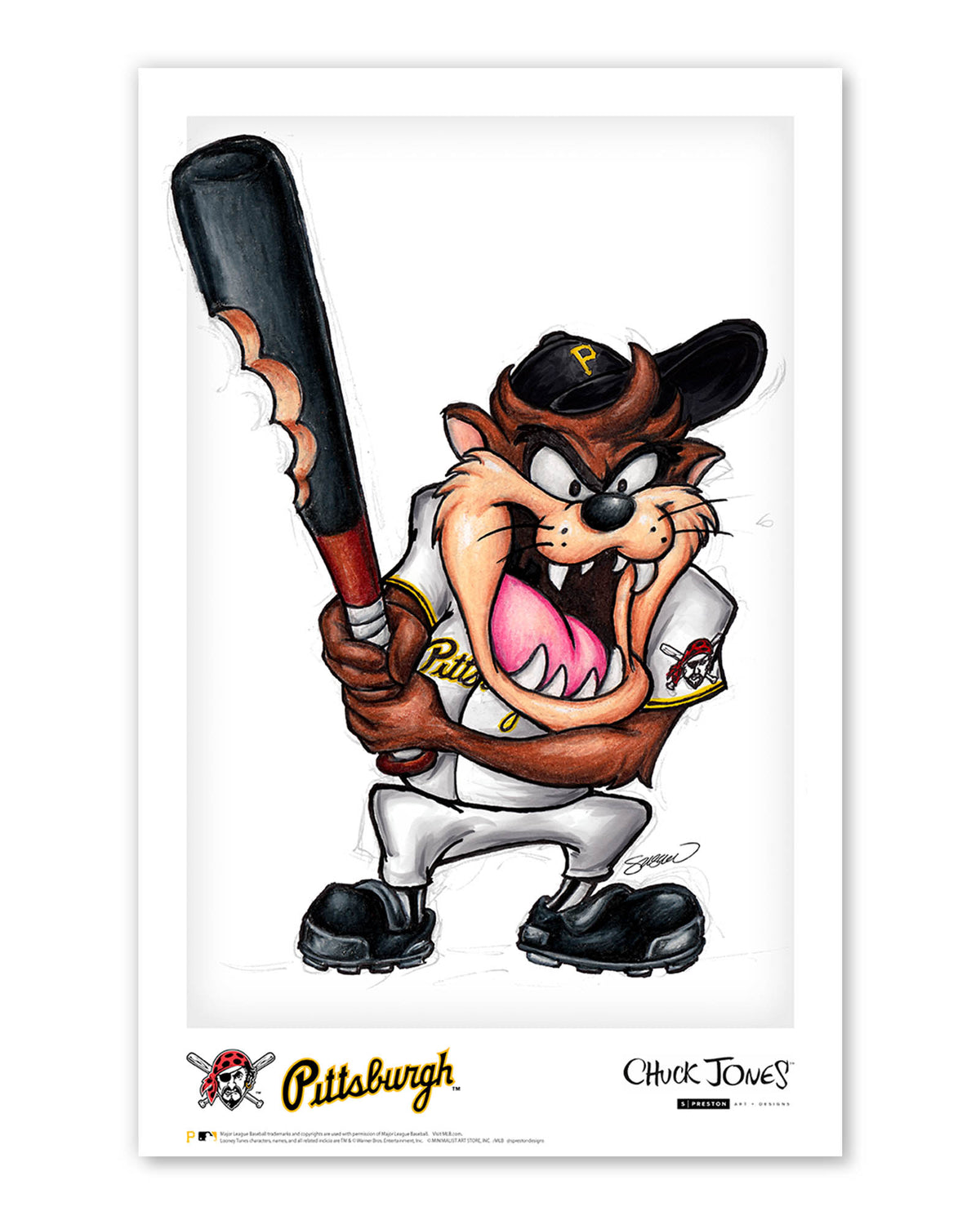 Taz on Deck x MLB Pirates Poster Print