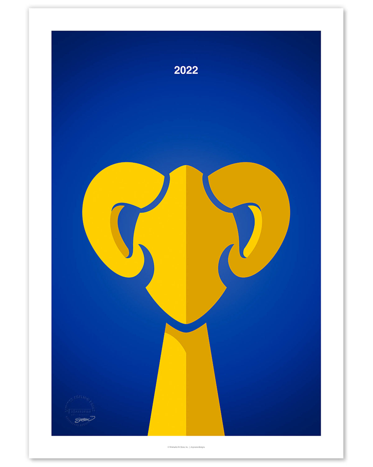 Minimalist Football Championship 2022 Fine Art Print