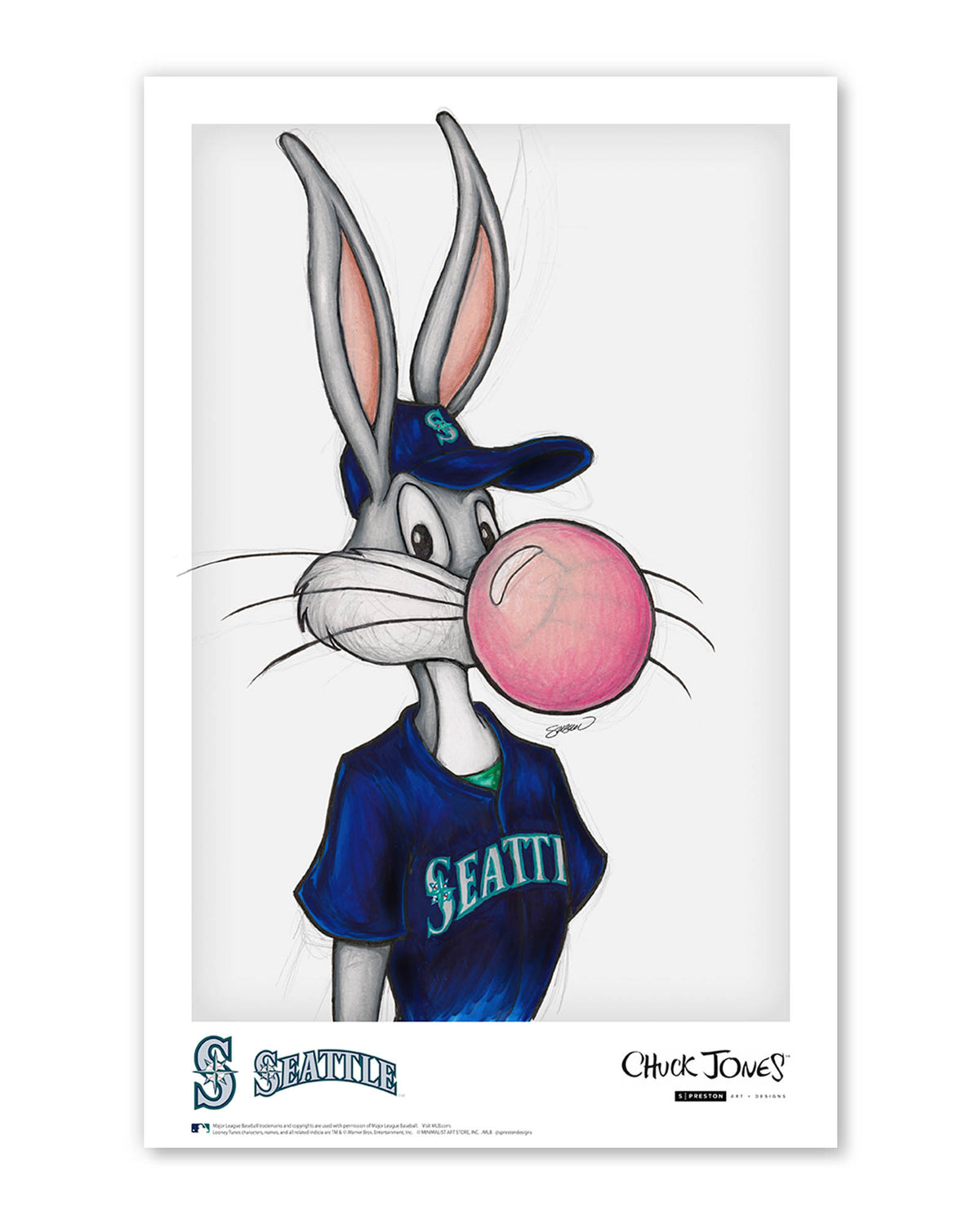 Bubblegum Bugs x MLB Mariners Bugs Bunny Poster Print