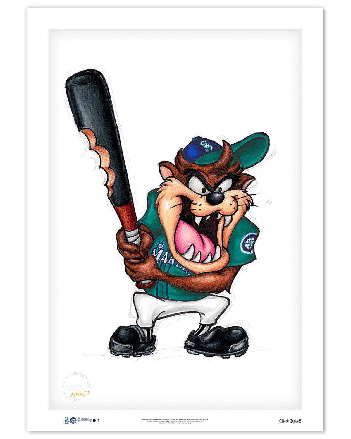 Taz on Deck x MLB Mariners Limited Edition Fine Art Print