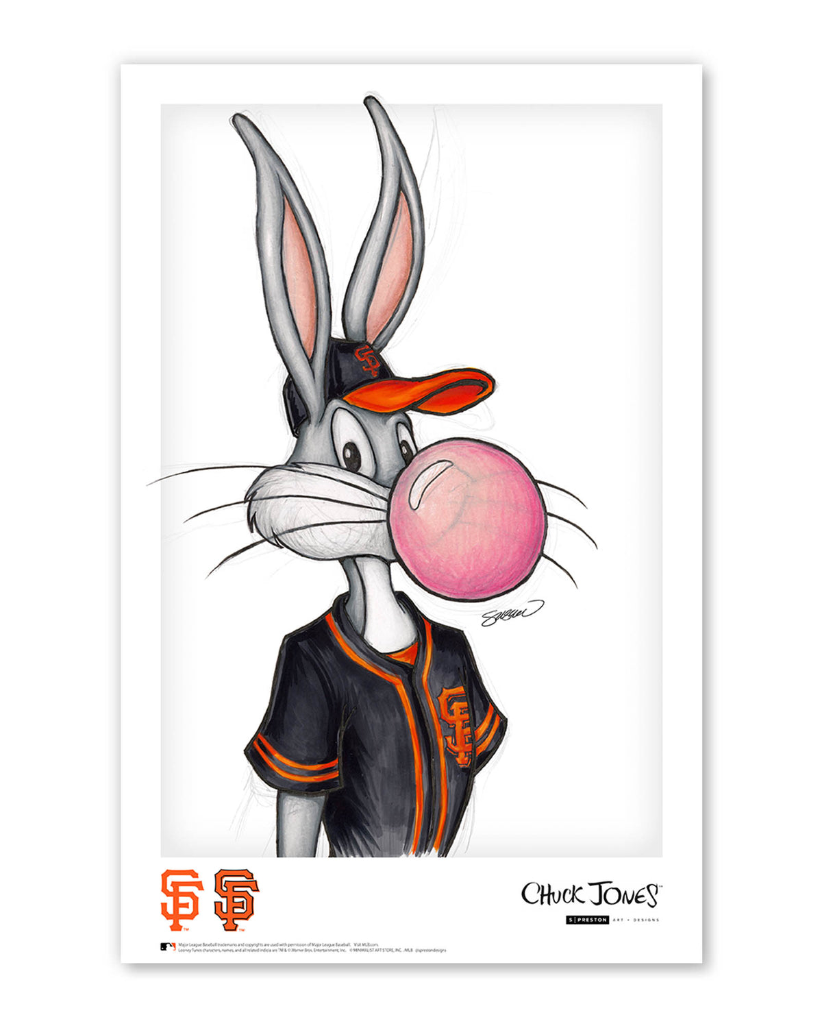 Bubblegum Bugs x MLB Giants Bugs Bunny Poster Print
