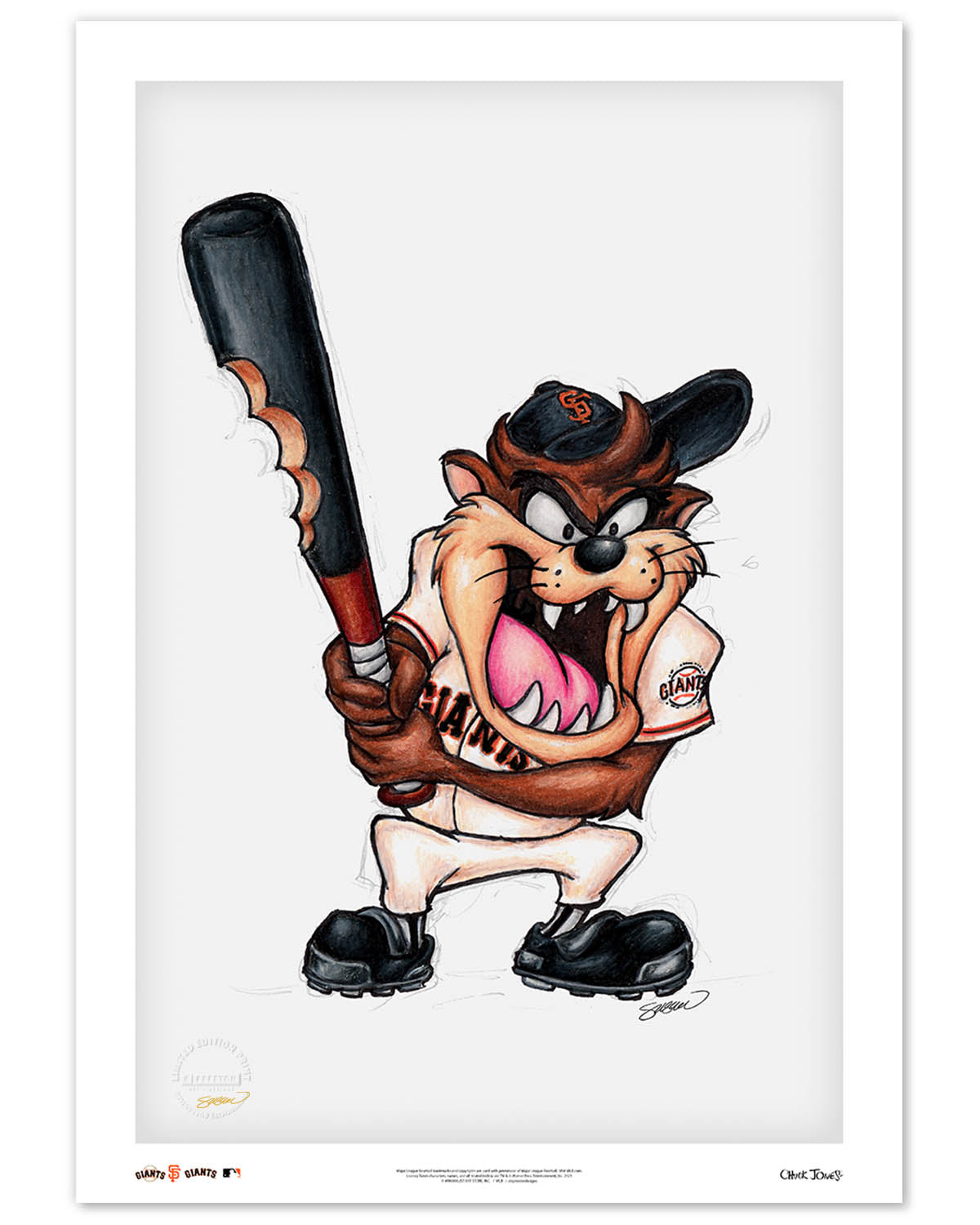 Taz On Deck x MLB Giants Limited Edition Fine Art Print