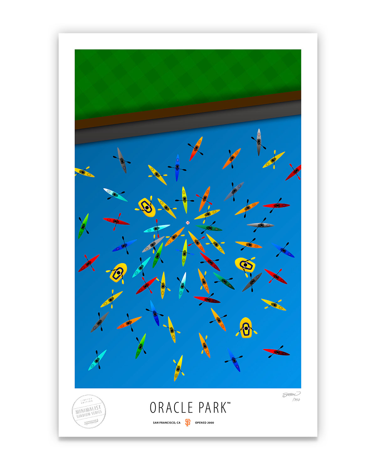 San Francisco Giants Poster Oracle Park Print Baseball Fan 
