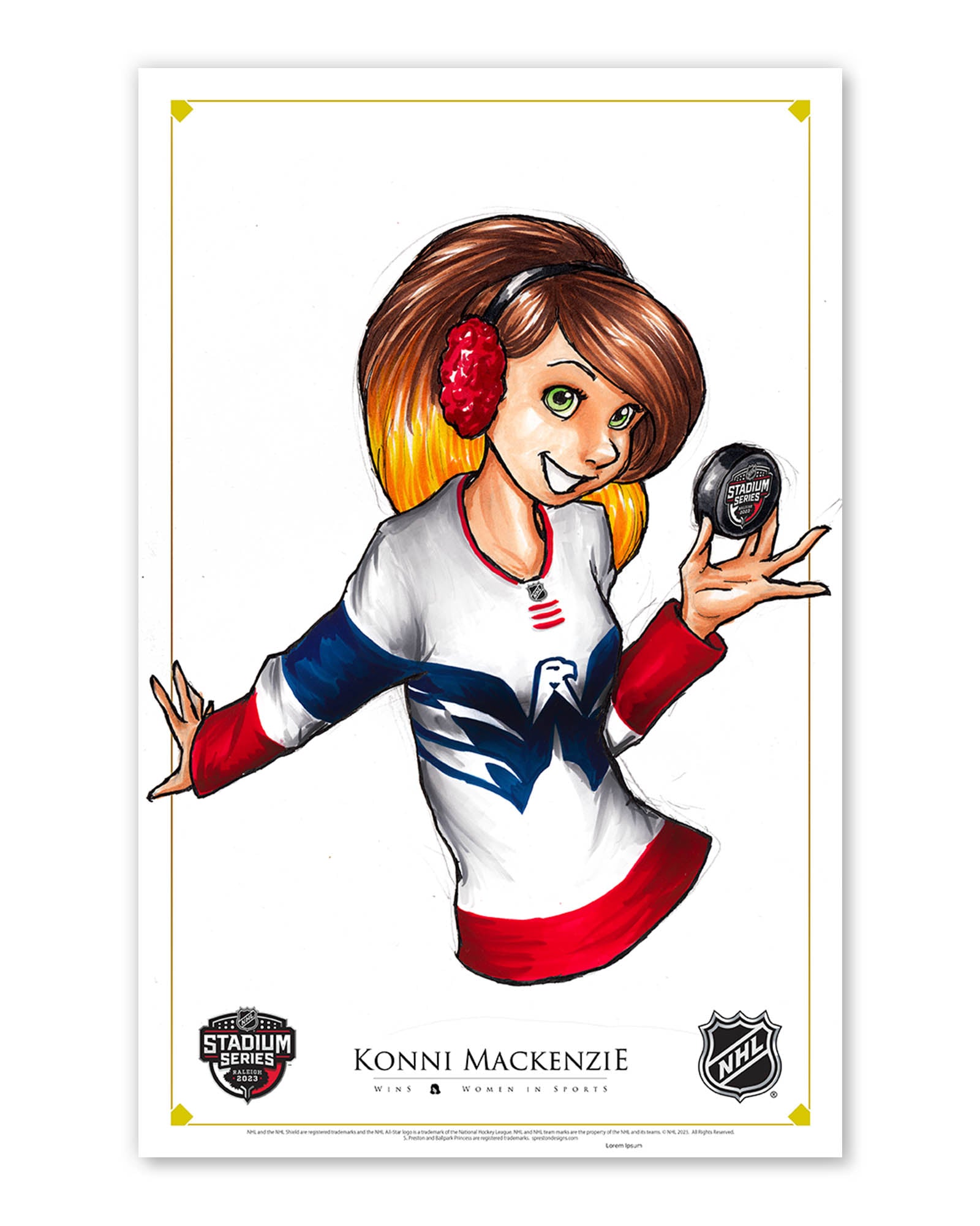 WinS® NHL Konni Mackenzie 2023 Stadium Series Jersey Poster Print