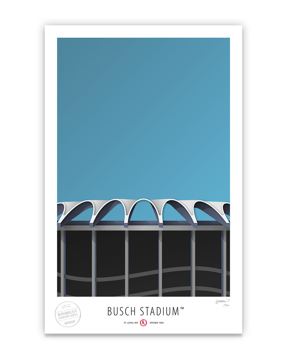 Minimalist Busch II Stadium St. Louis Cardinals - S. Preston – S. Preston  Art + Designs
