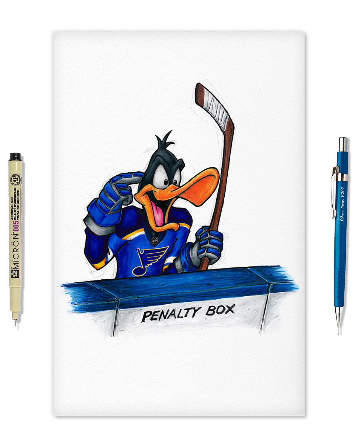 Duck Season Hockey Season x NHL Blues Daffy Duck Limited Edition Fine Art Print