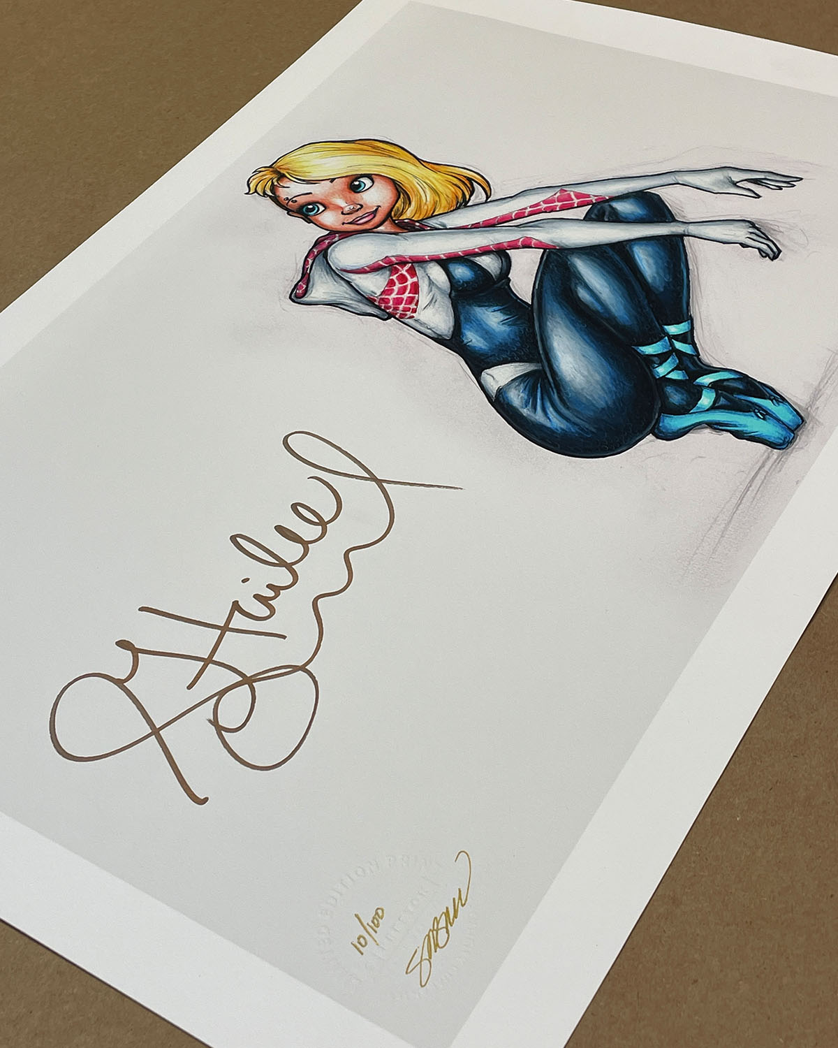 Gwen En Point Sketch Print - Hailee Steinfeld Autograph (Authenticated)