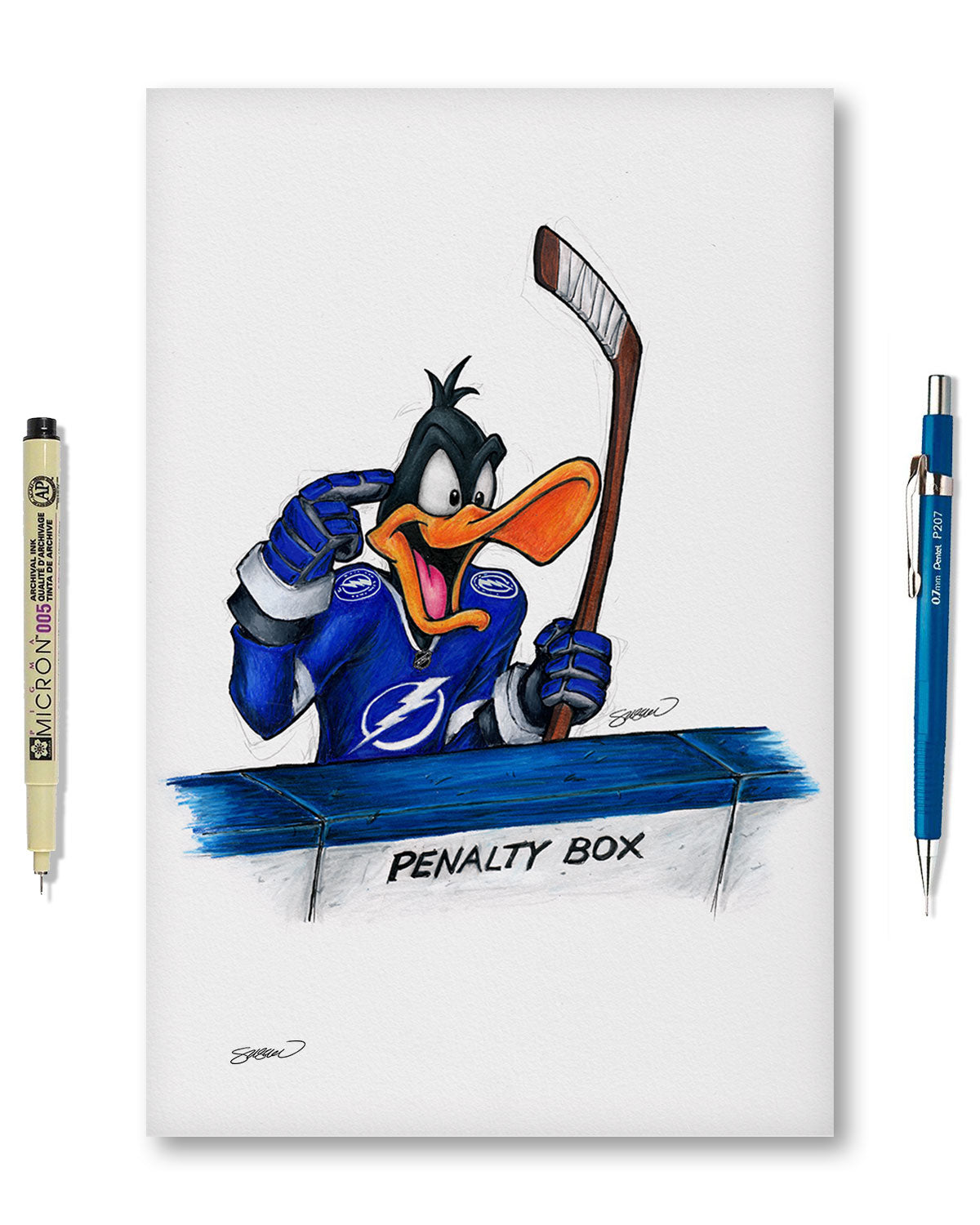 Duck Season Hockey Season x NHL Lightning Daffy Duck Limited Edition Fine Art Print