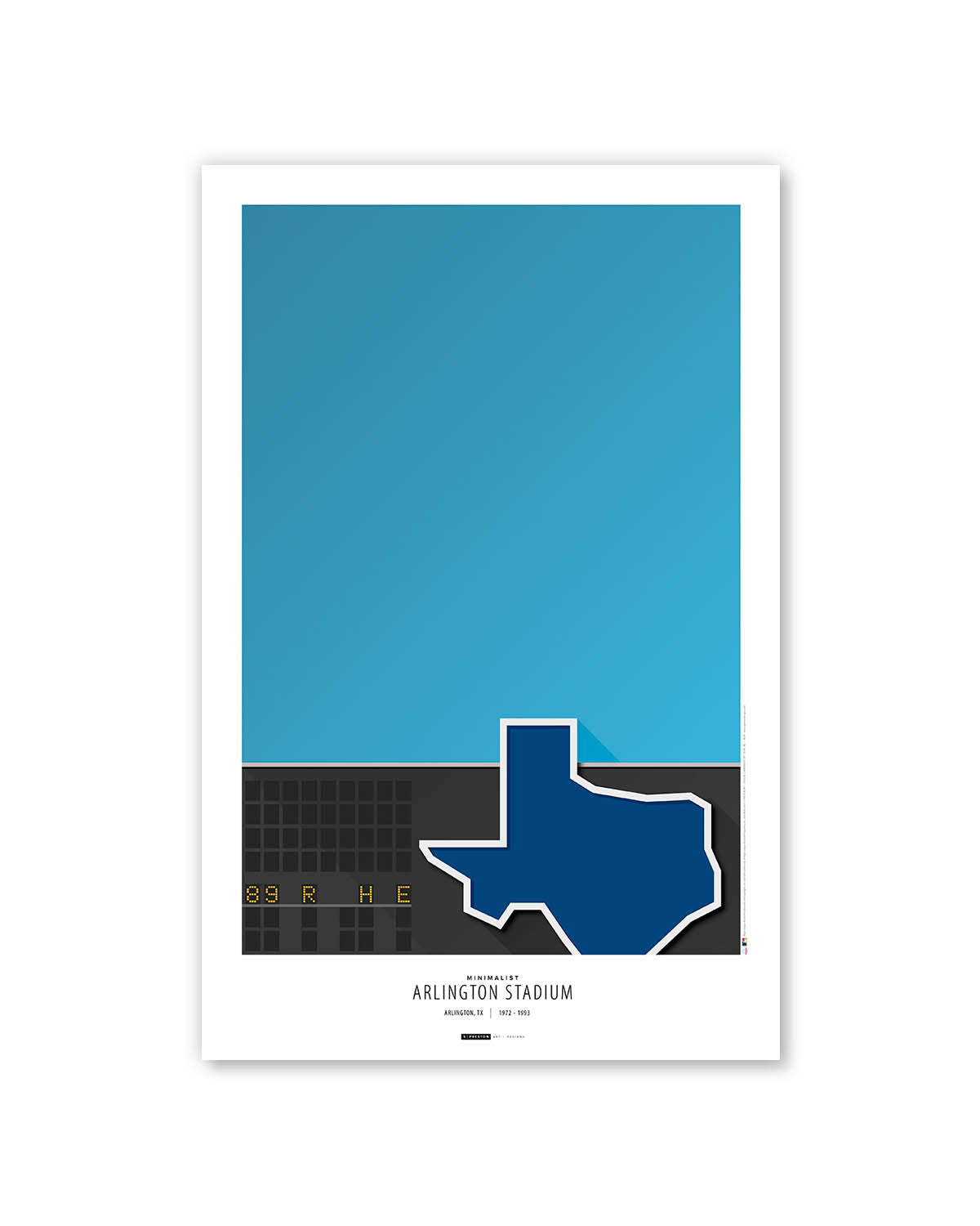 Minimalist Arlington Stadium Texas Rangers - S. Preston – S. Preston Art +  Designs