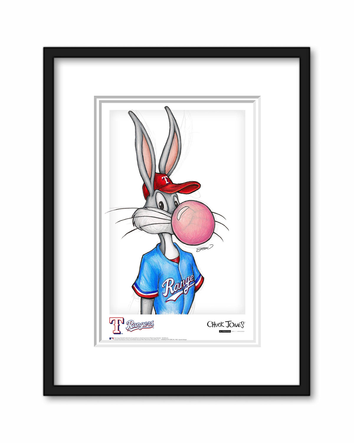 Bubblegum Bugs x MLB Rangers Bugs Bunny Poster Print