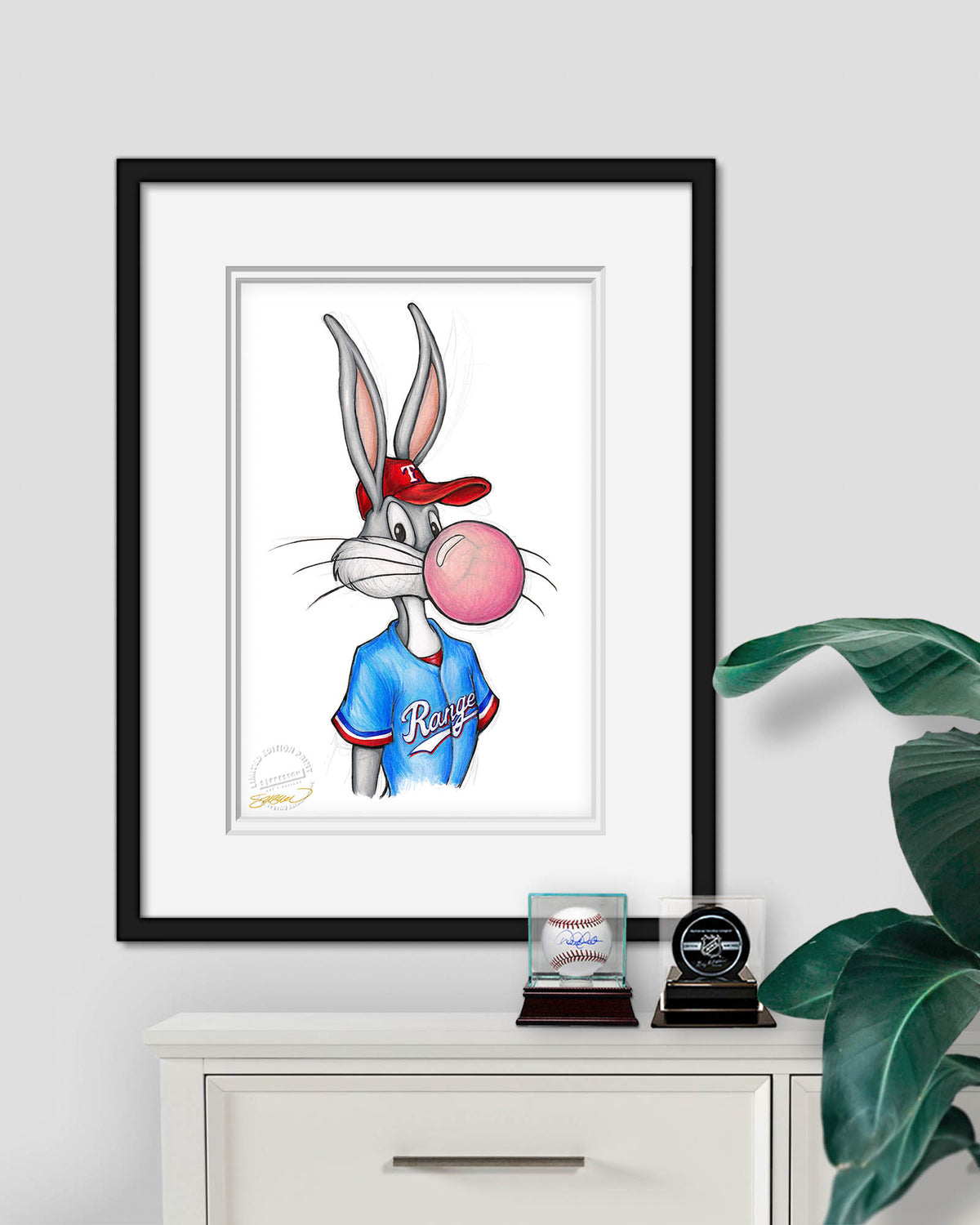 Bubblegum Bugs x MLB Rangers Limited Edition Fine Art Print