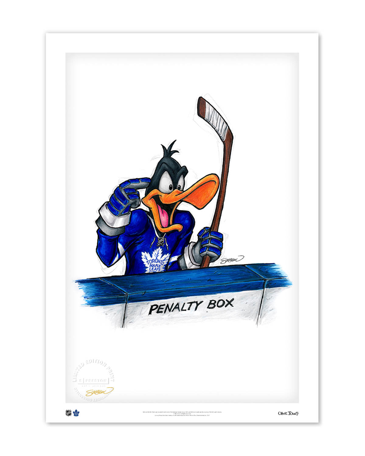 Duck Season Hockey Season x NHL Maple Leafs Daffy Duck Limited Edition Fine Art Print