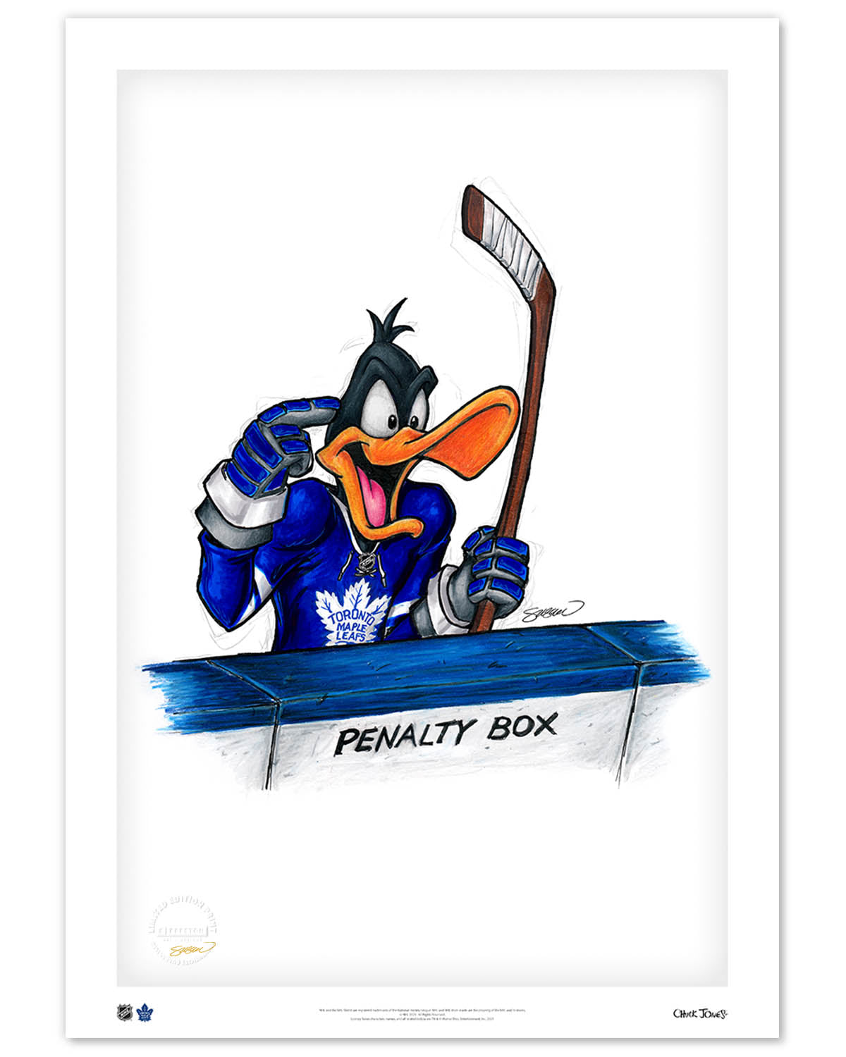 Duck Season Hockey Season x NHL Maple Leafs Daffy Duck Limited Edition Fine Art Print