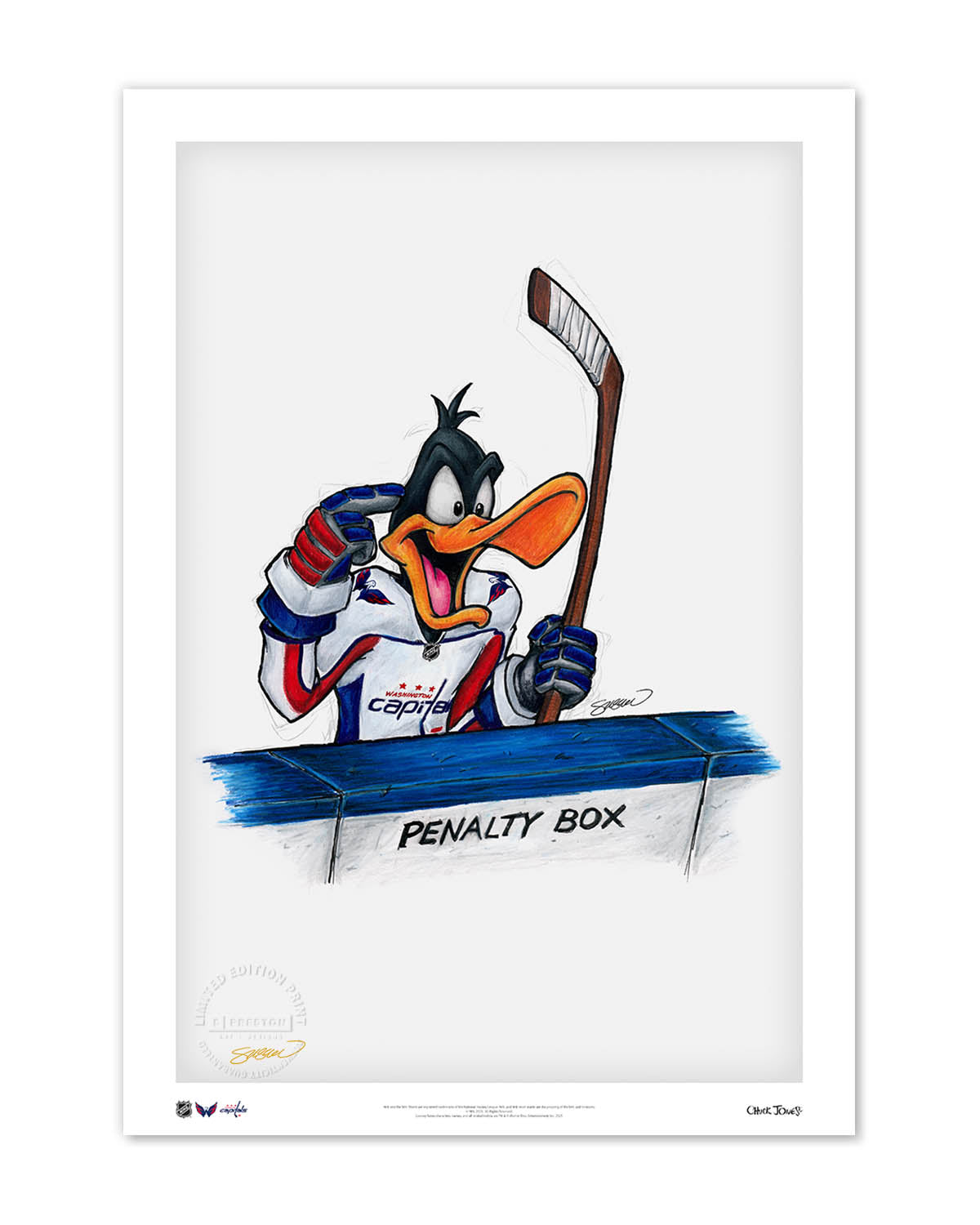 Duck Season Hockey Season x NHL Capitals Daffy Duck Limited Edition Fine Art Print