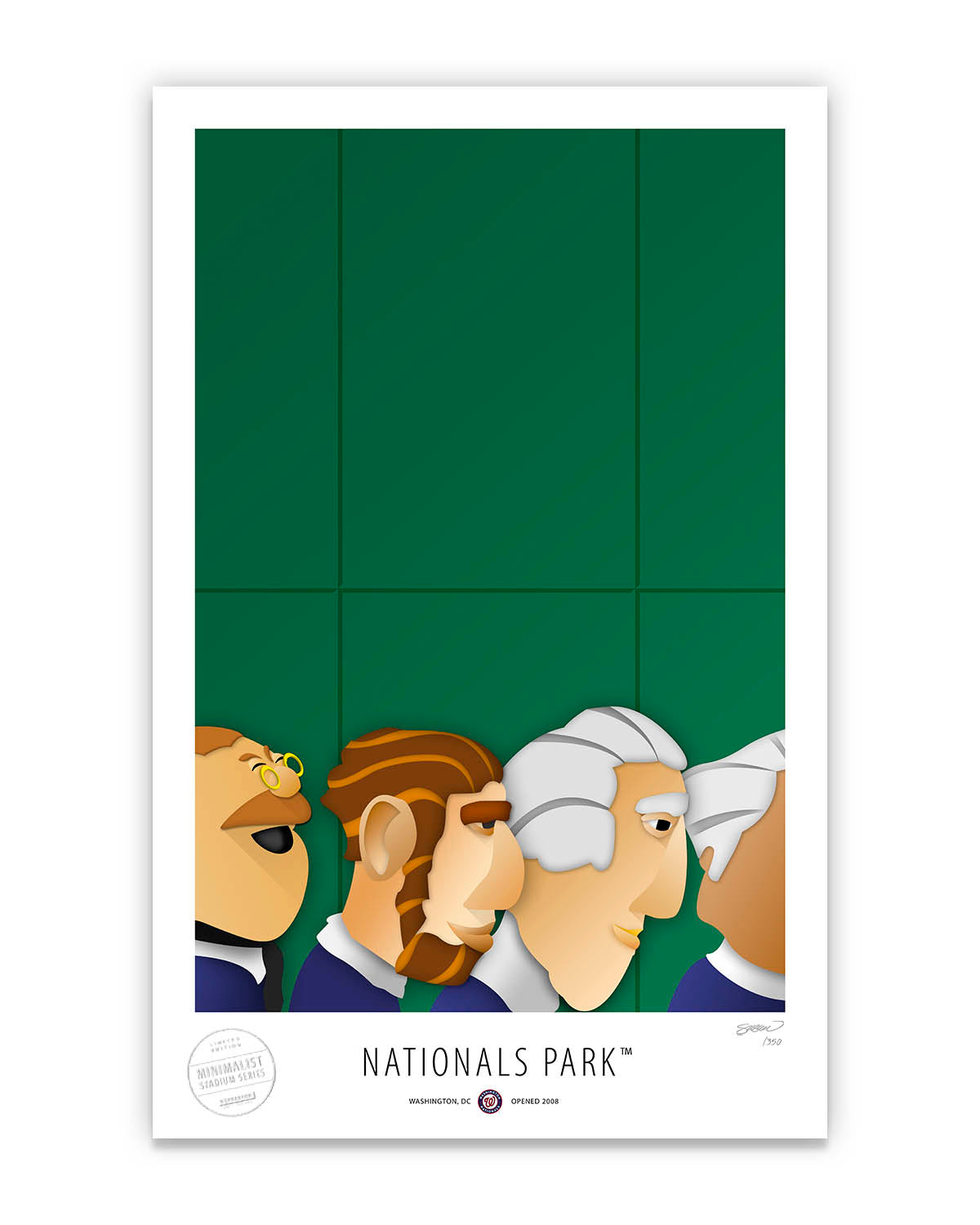 Minimalist Nationals Park Fine Art Print