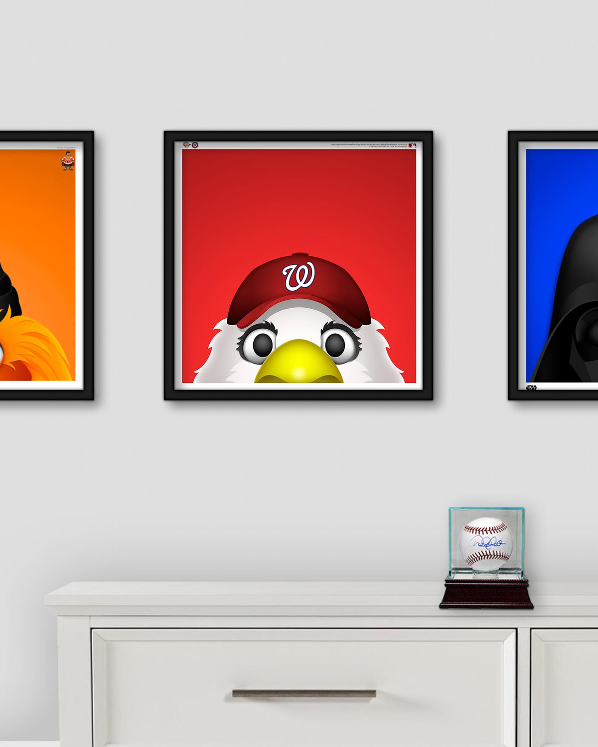Screech Washington Nationals 12'' x 12'' Minimalist Mascot Poster Print