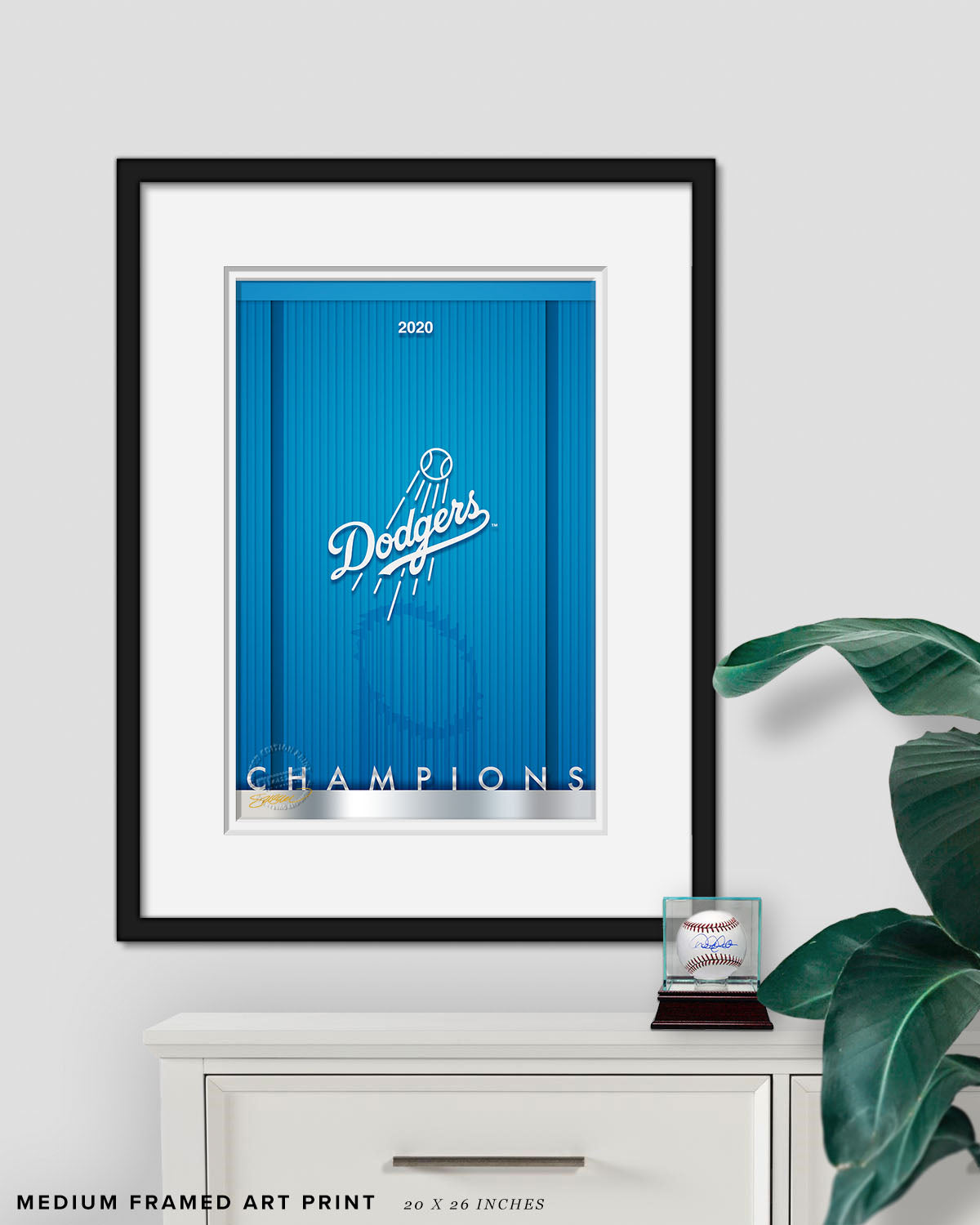 2020 MLB World Series Champions Los Angeles Dodgers Framed Wall