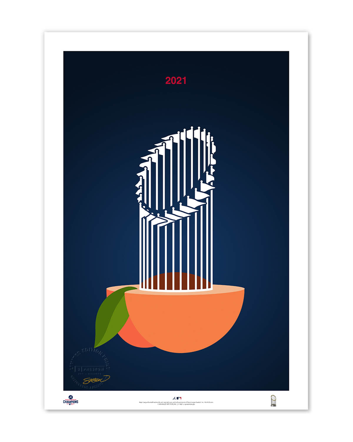 Atlanta Braves 2021 World Series Champions 24'' x 36'' Framed Poster 