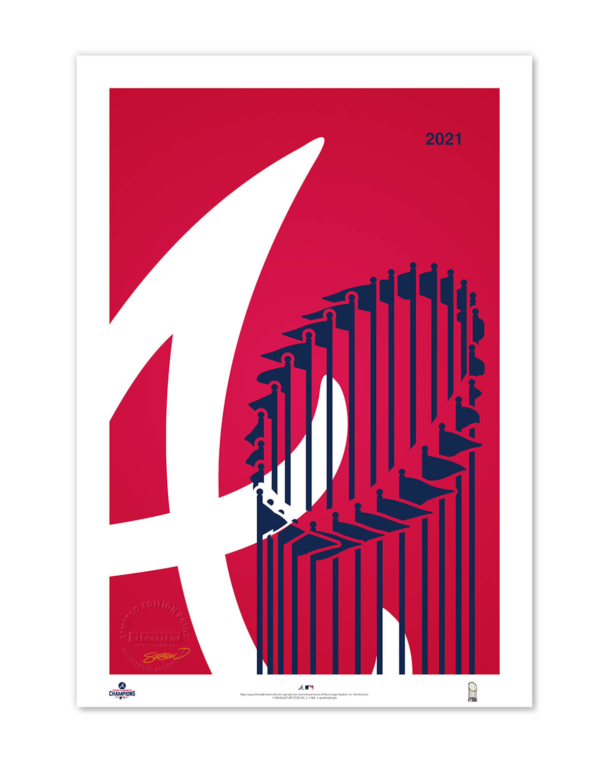 Minimalist Blooper Square Poster Print Atlanta Braves Mascot S. Preston –  S. Preston Art + Designs