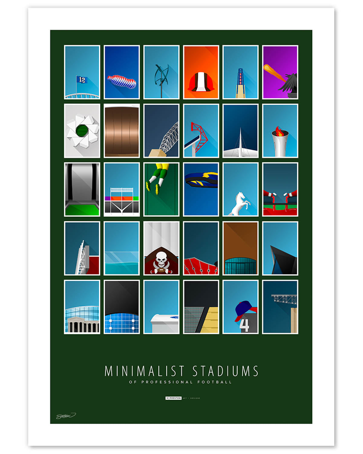 ALL Minimalist Football Stadiums