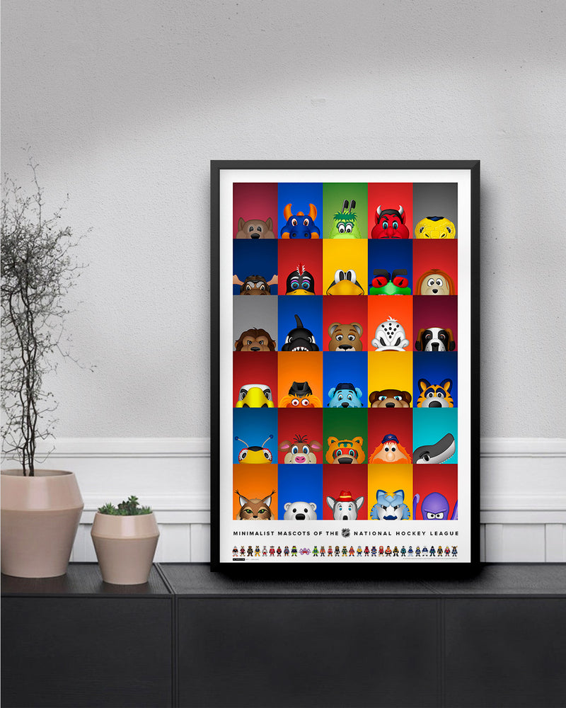 Minimalist All NHL Mascots Poster Print National Hockey League - S Preston