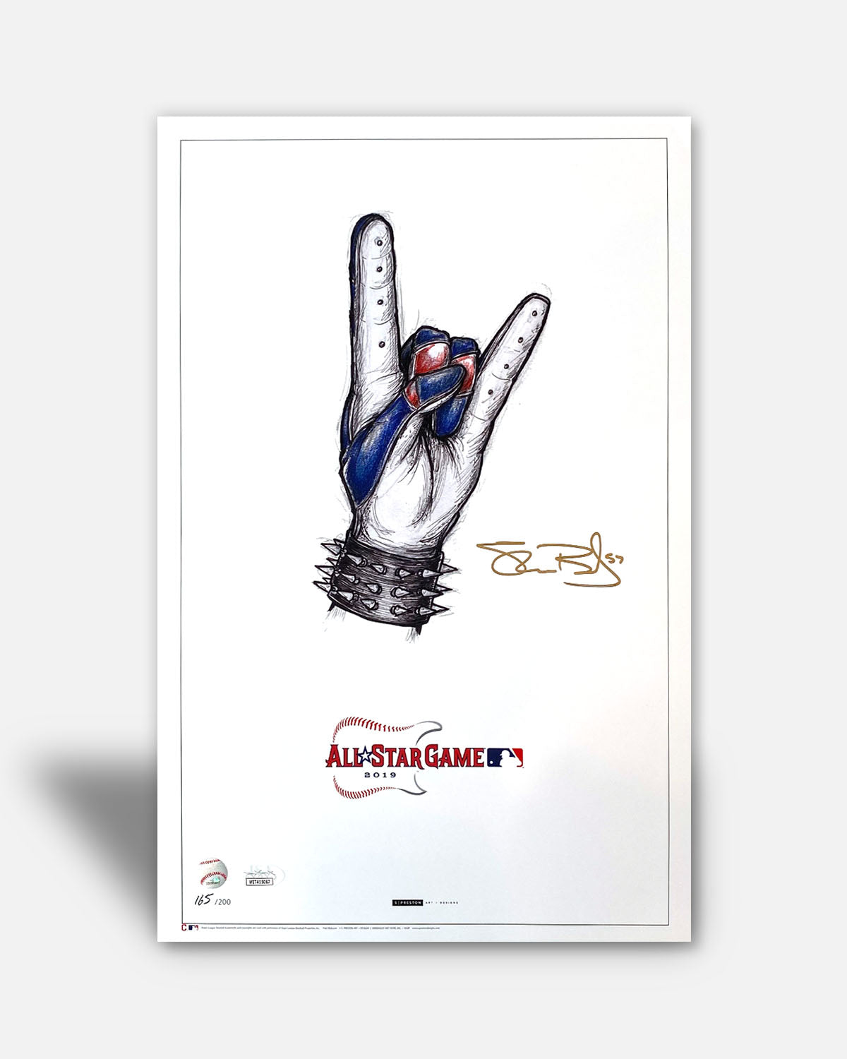 All-Star Game 2019 Sketch Print - Shane Bieber Signed - Poster Print - Authenticated