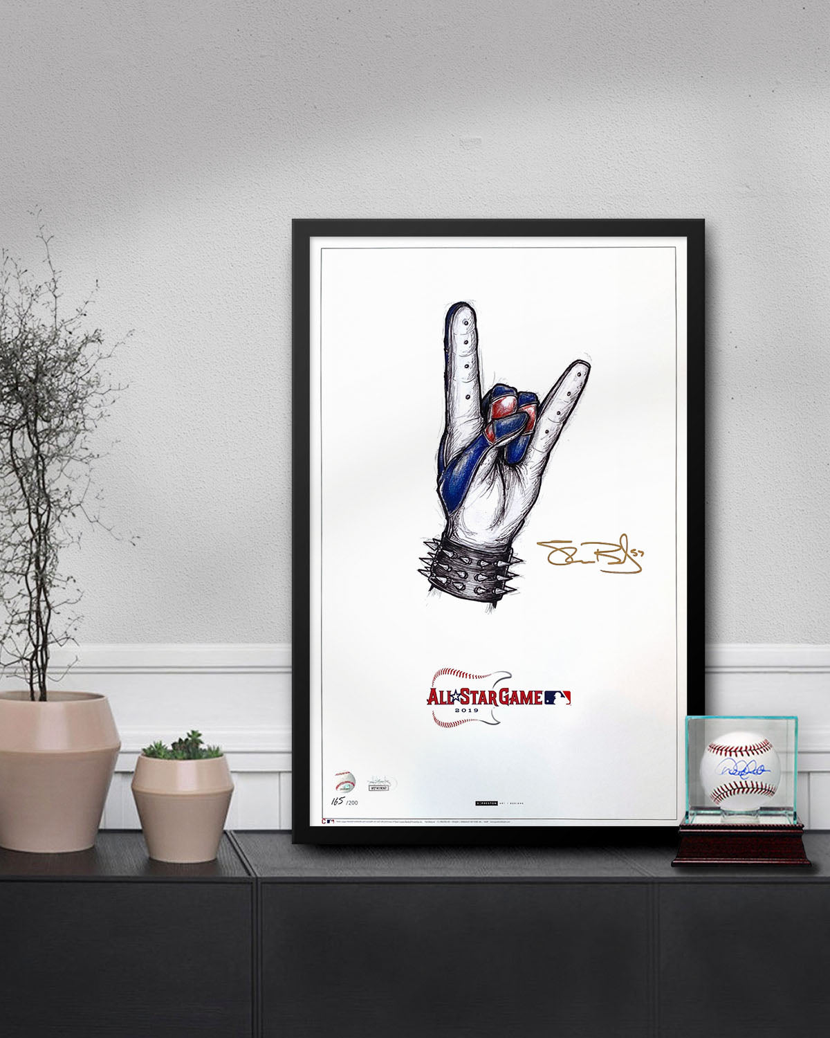 All-Star Game 2019 Sketch Print - Shane Bieber Signed - Poster Print - Authenticated