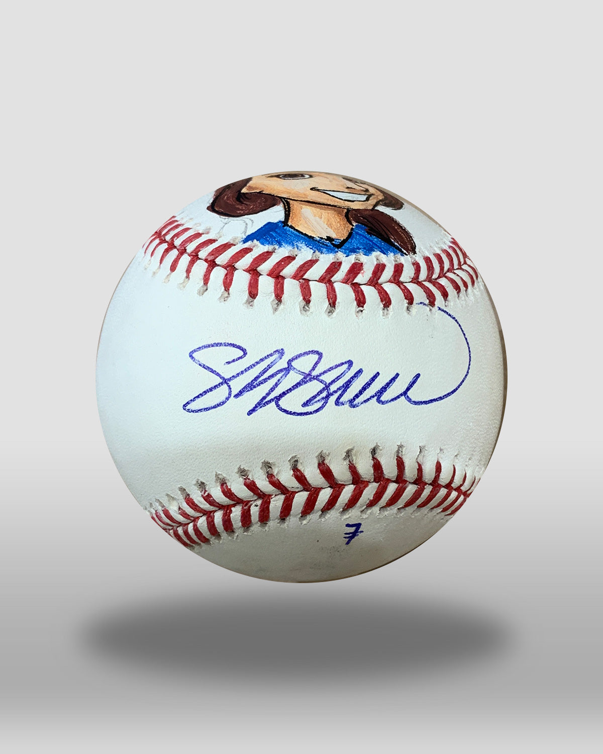 Ballpark Princess Hand-Drawn Baseball Art